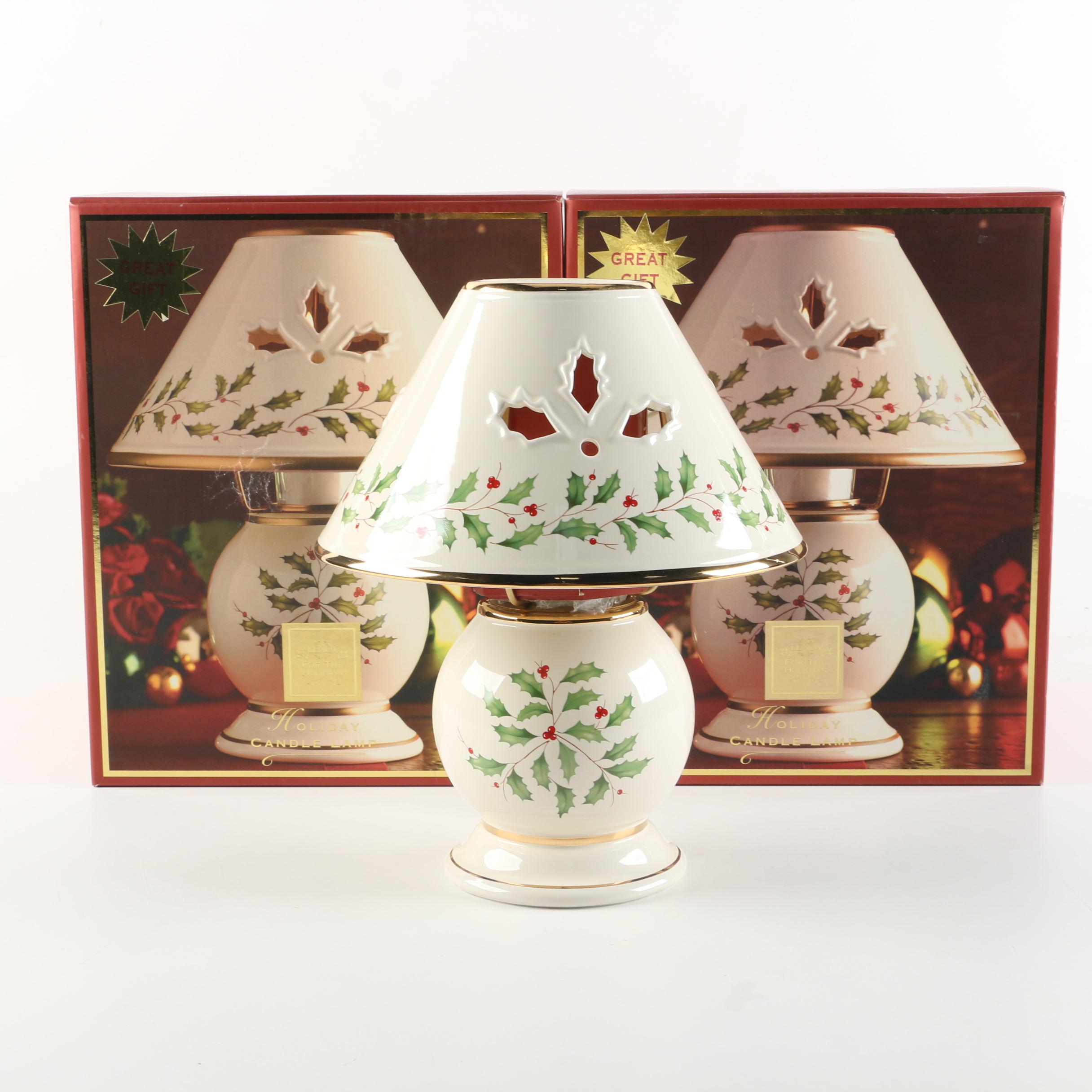 Lenox Porcelain "Holiday" Candle Lamps