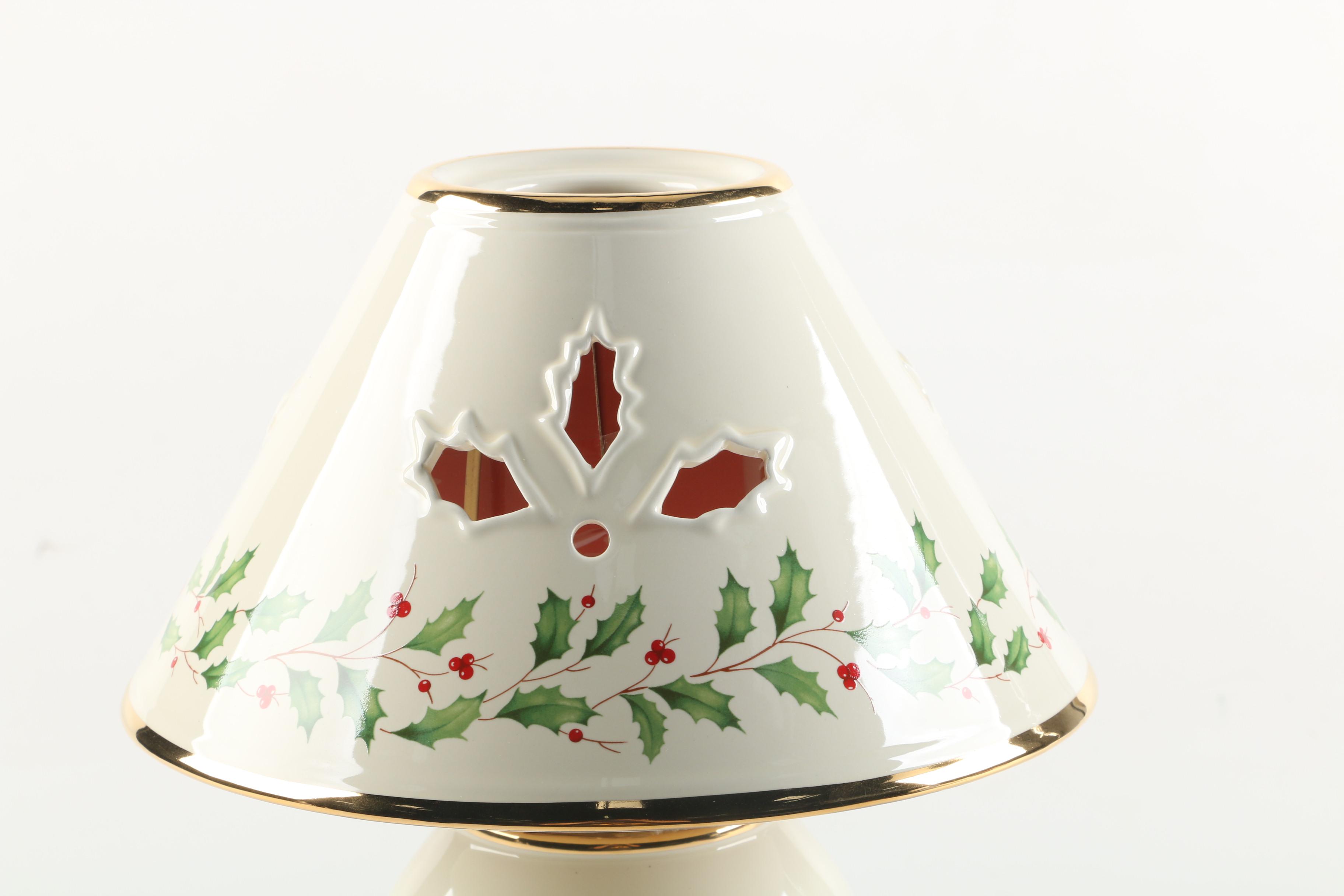 Lenox Porcelain "Holiday" Candle Lamps