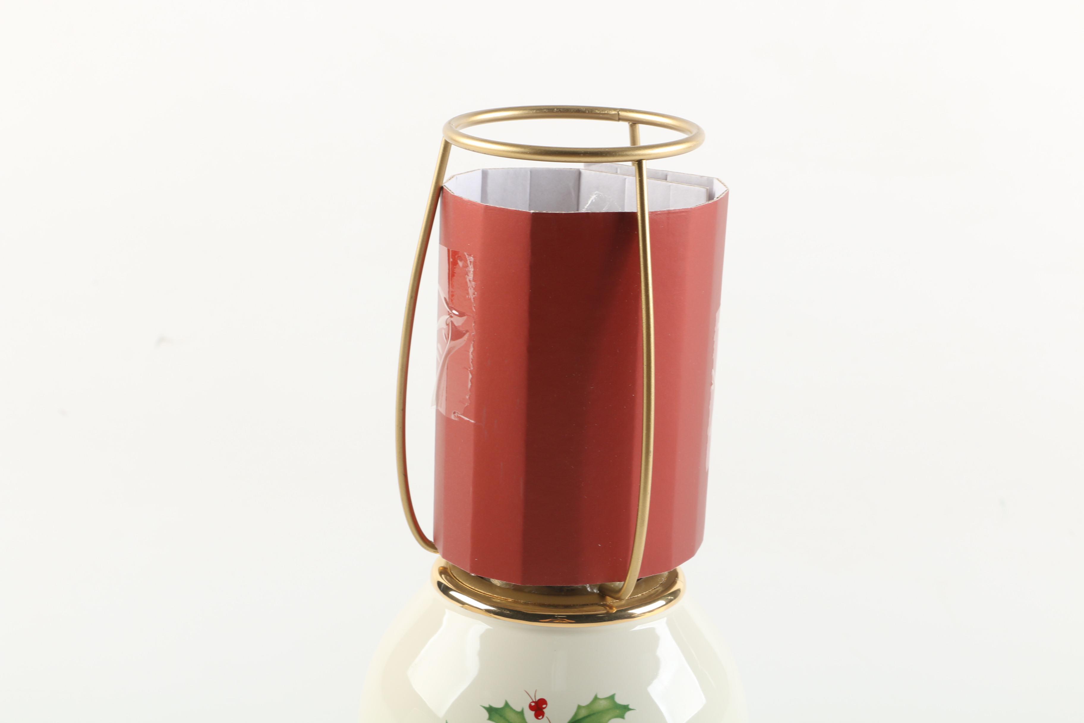 Lenox Porcelain "Holiday" Candle Lamps