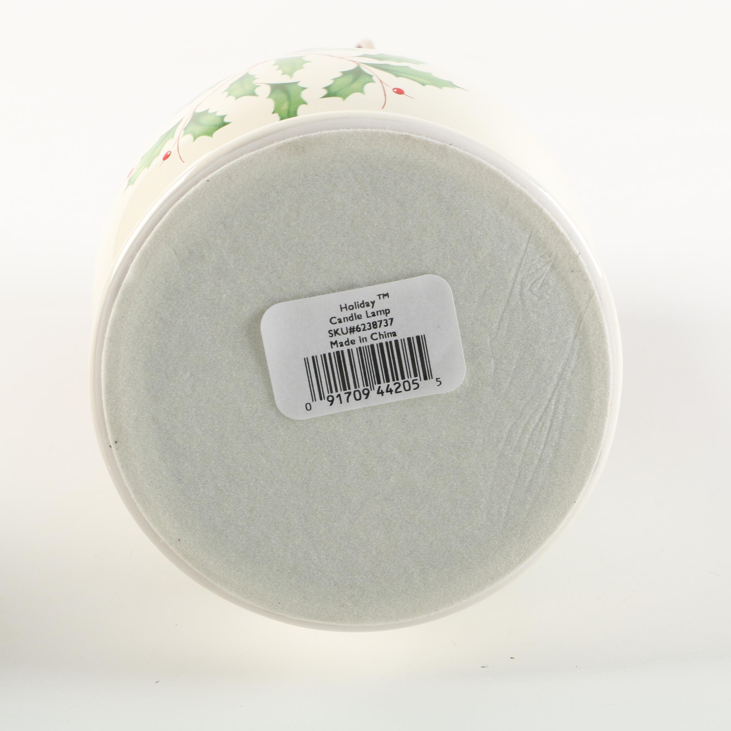 Lenox Porcelain "Holiday" Candle Lamps