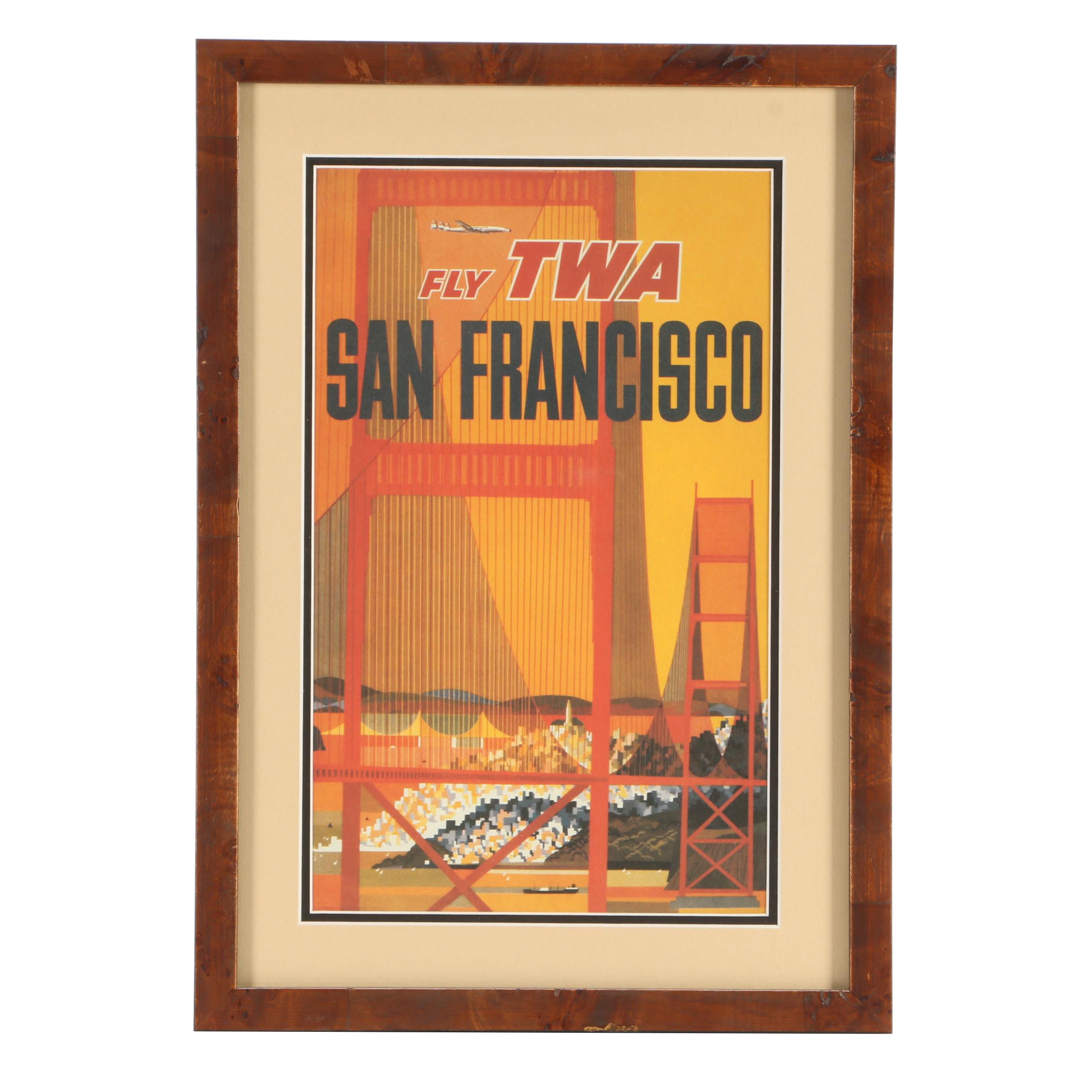 Reproduction Print after Travel Poster for TWA San Francisco