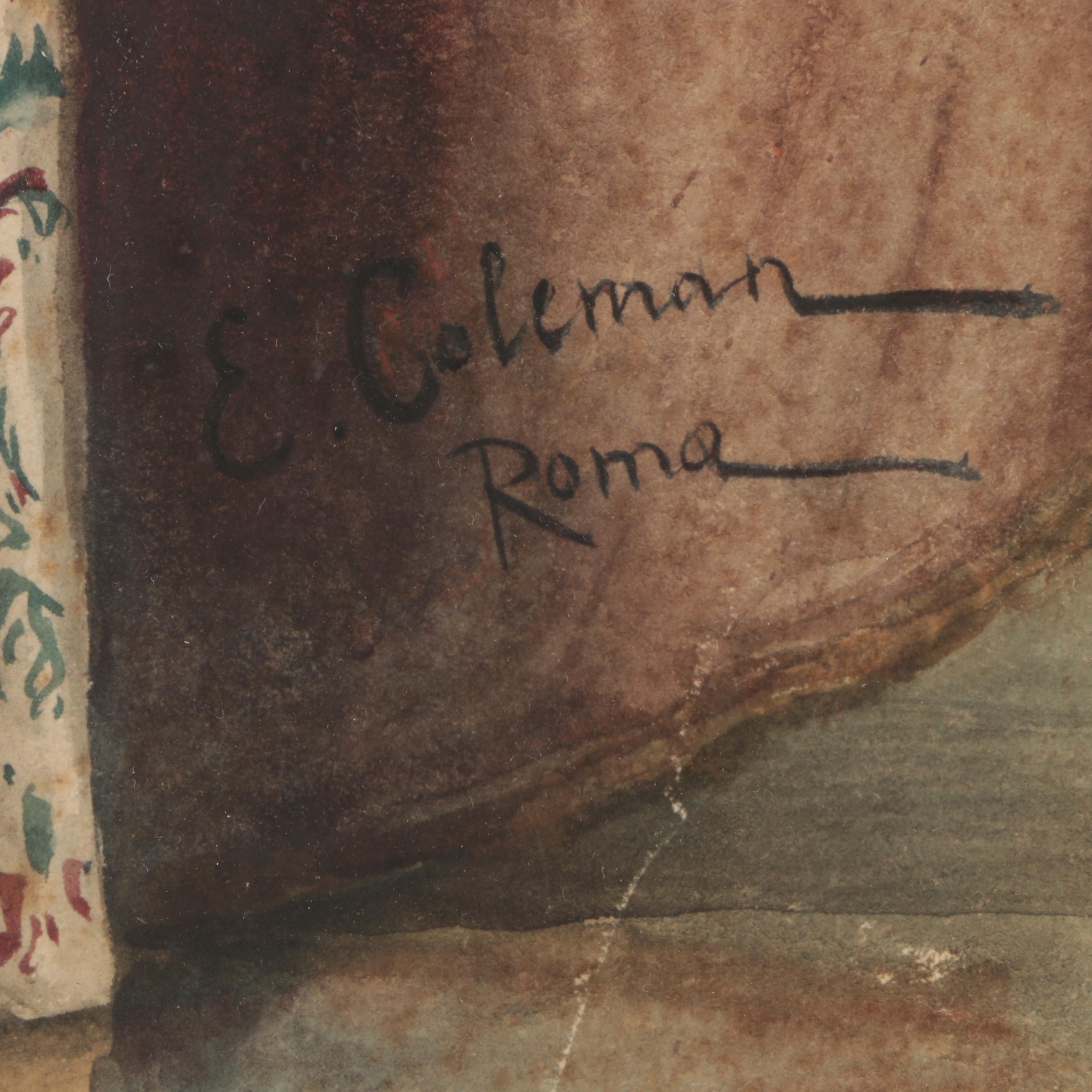 E. Coleman Roma Watercolor Painting