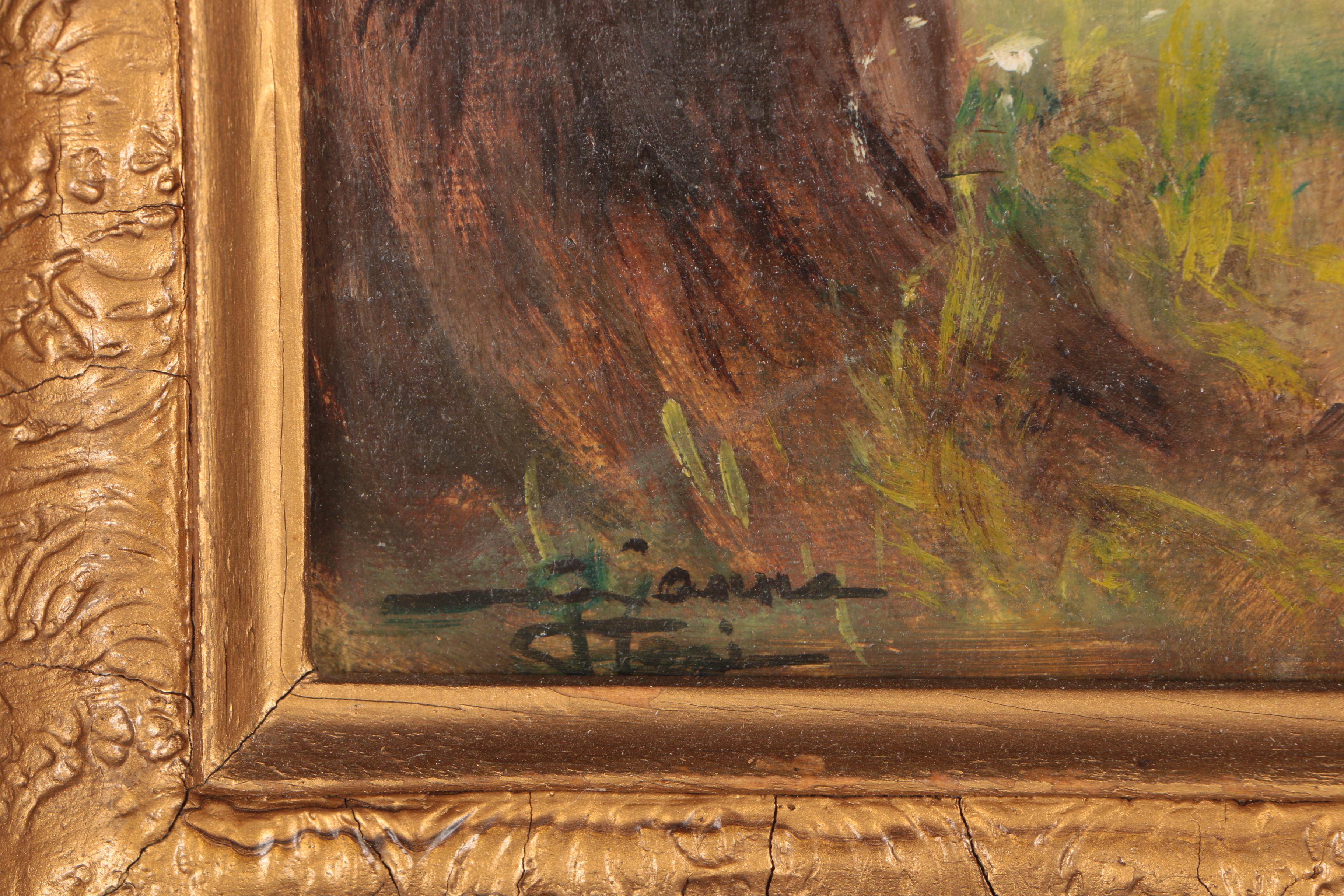 Gianna Tesi Oil Painting of Horses in Landscape