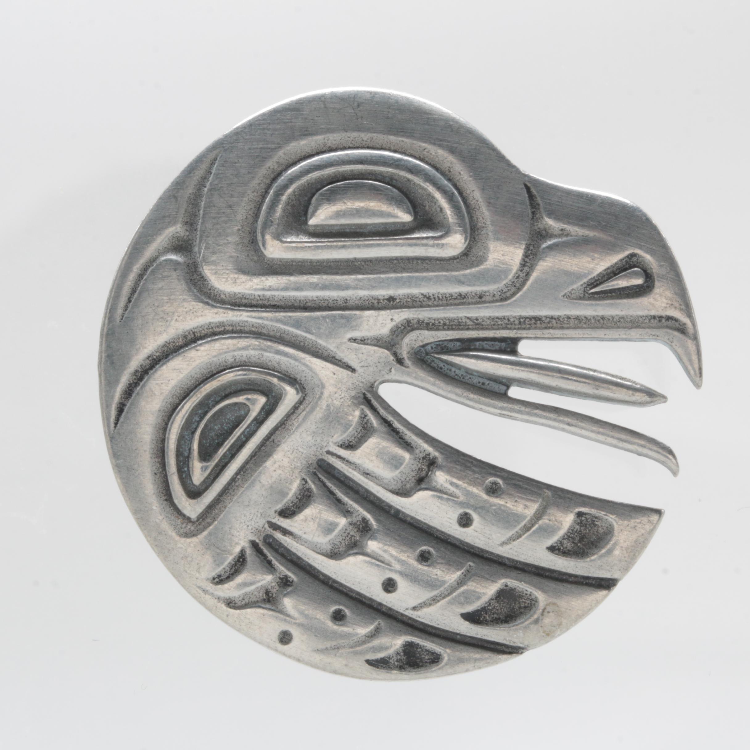 Wade Baker Peace Eagle Pewter Brooch