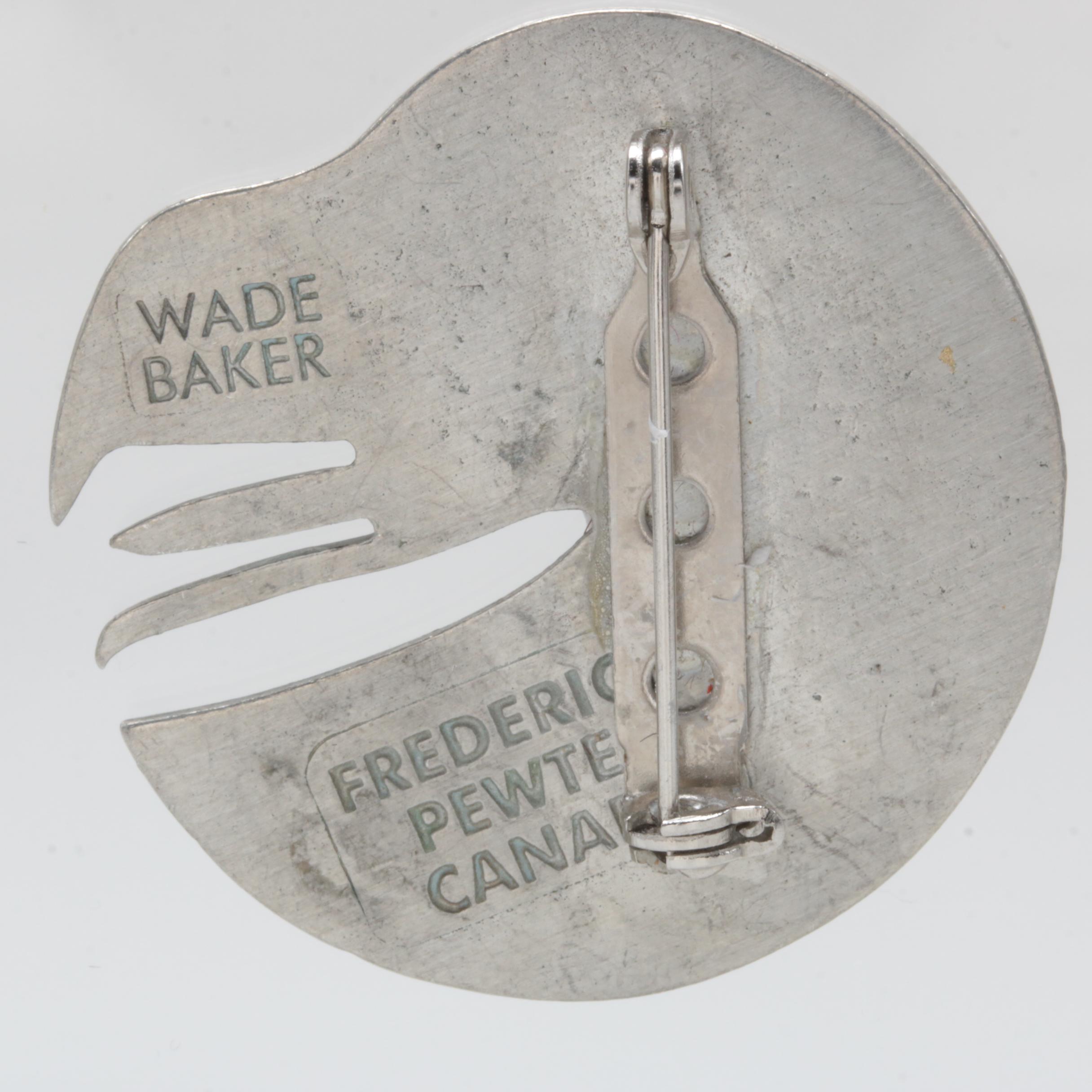 Wade Baker Peace Eagle Pewter Brooch