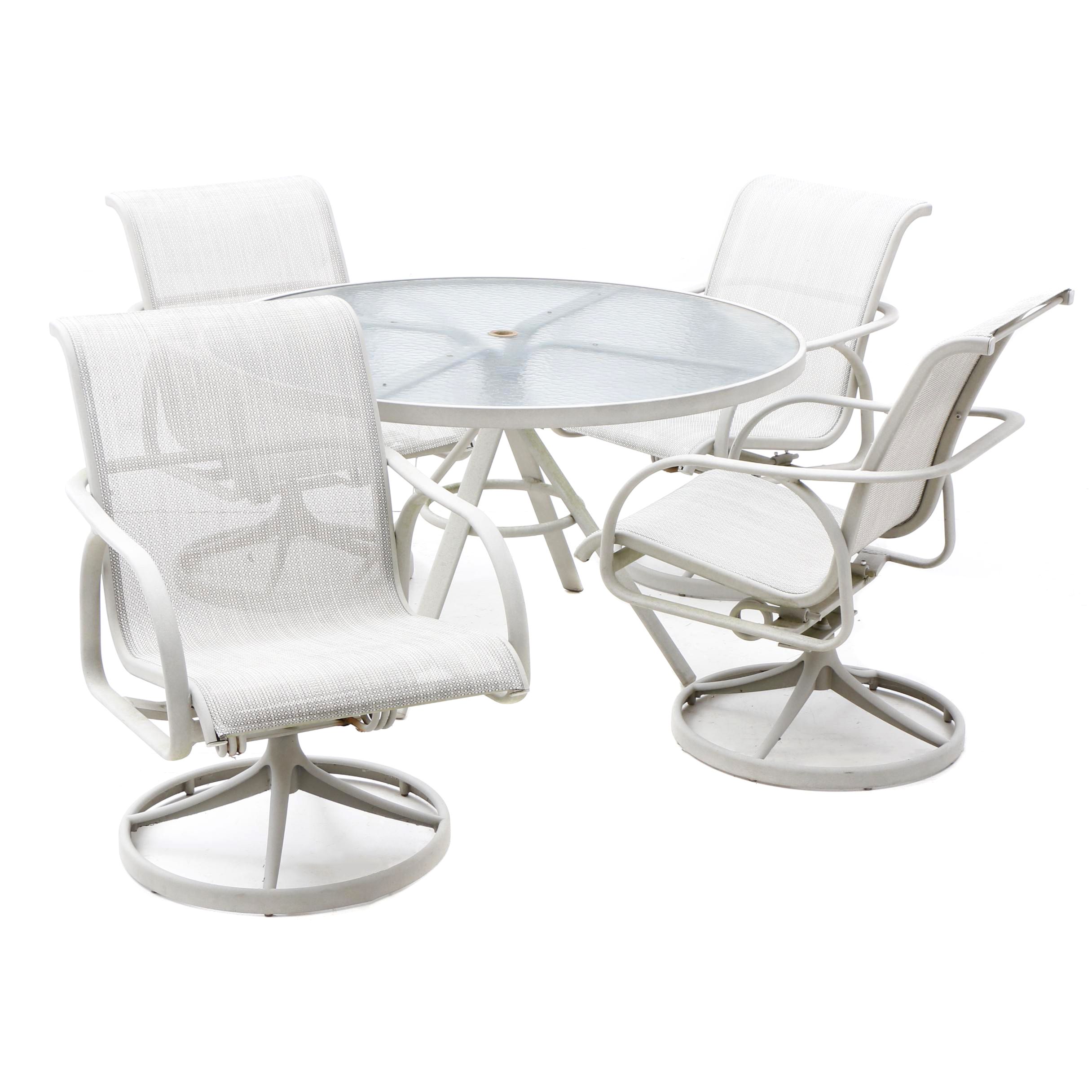 Patio Dining Table and Four Arm Chairs