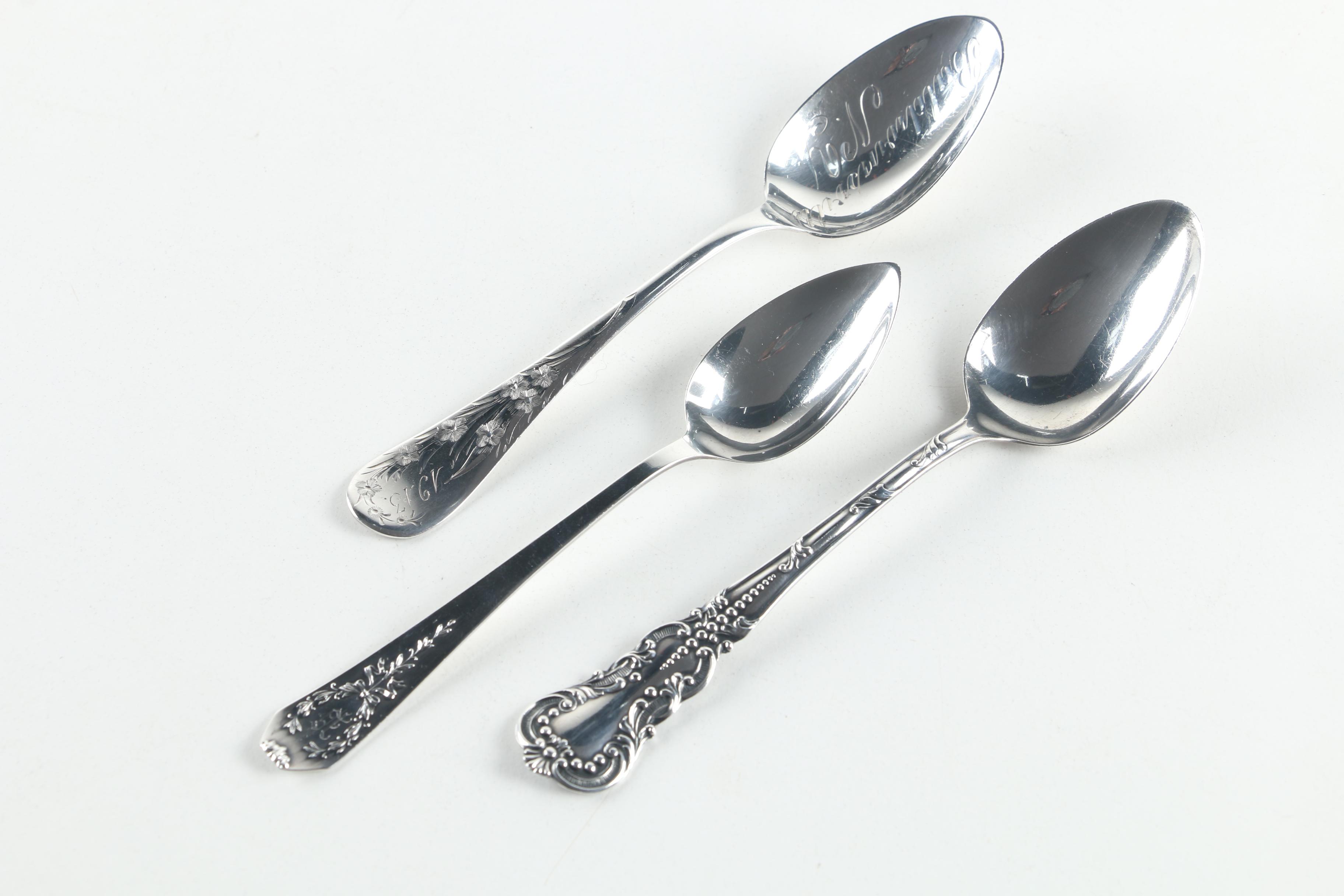 Gorham Sterling Silver Butter Plate with Sterling Spoons