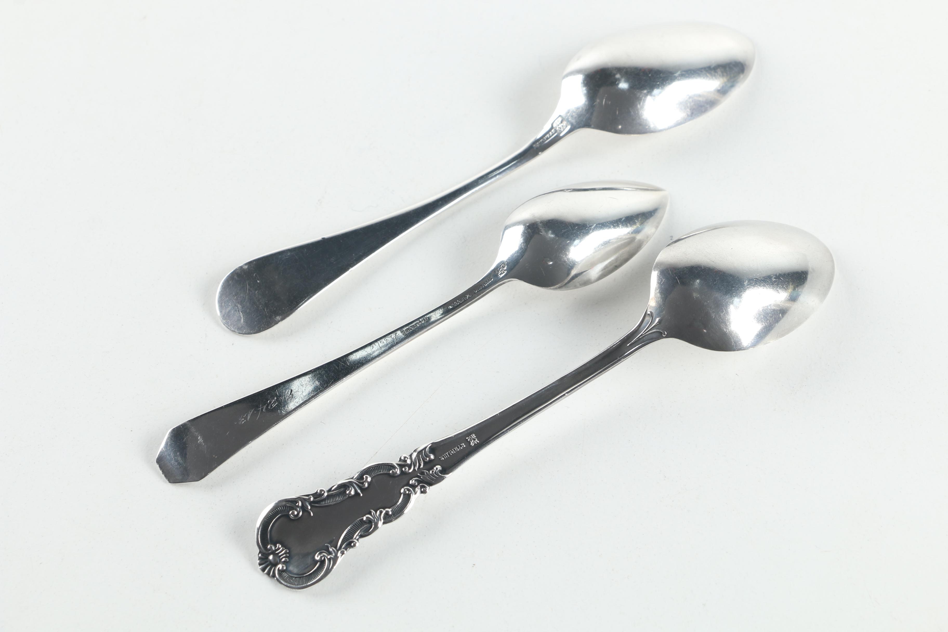 Gorham Sterling Silver Butter Plate with Sterling Spoons
