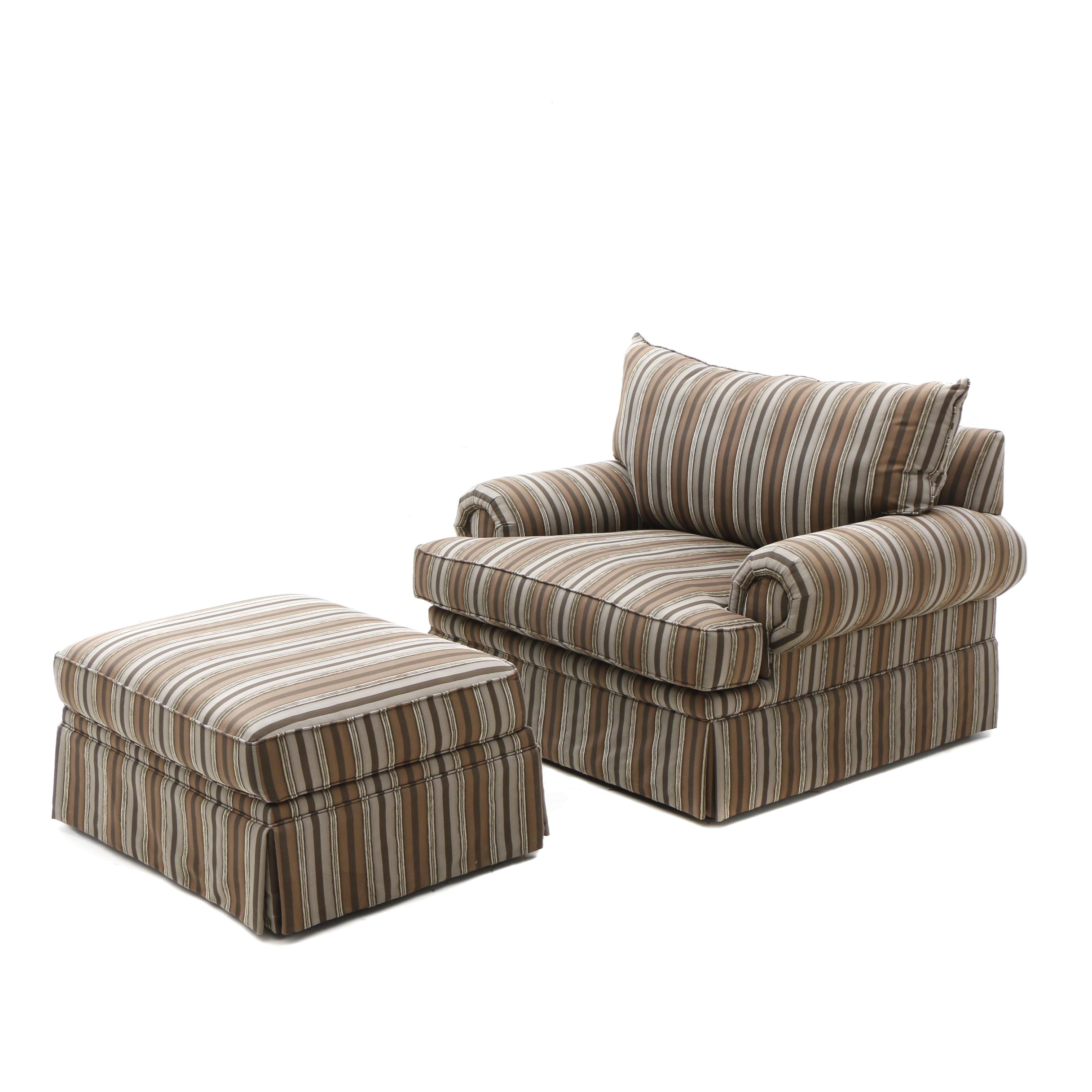 Oversized Armchair and Ottoman by King Hickory