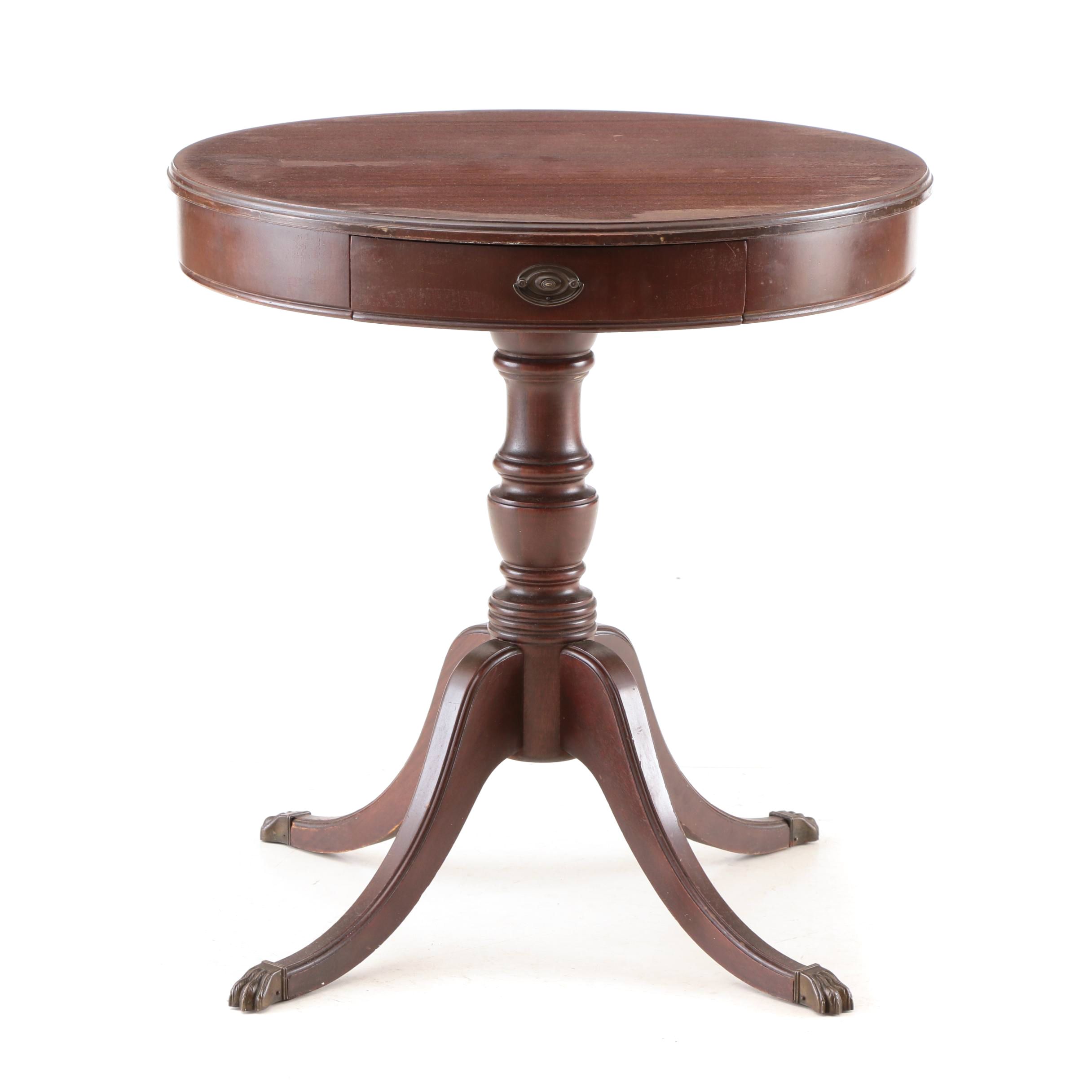 Vintage Mahogany Drum Table