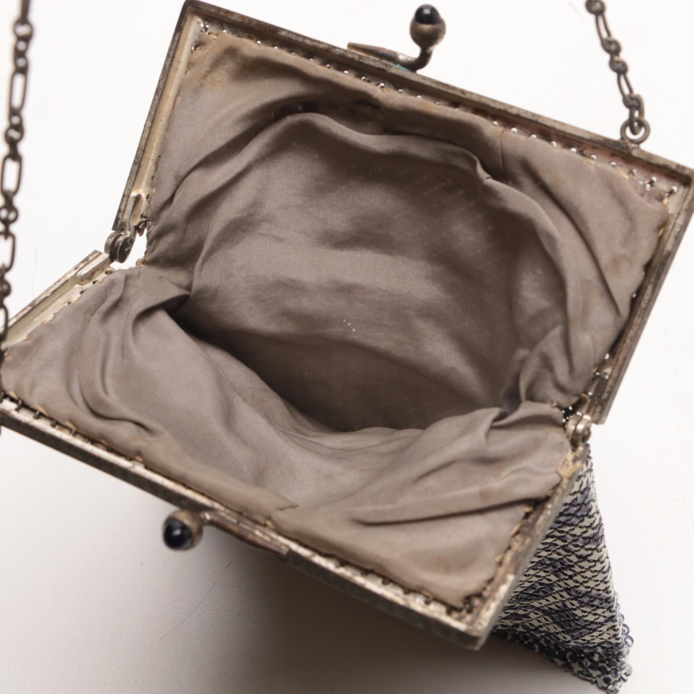 Art Deco Enameled Mesh Evening Purse and Vintage Joseph Magnin Beaded Clutch