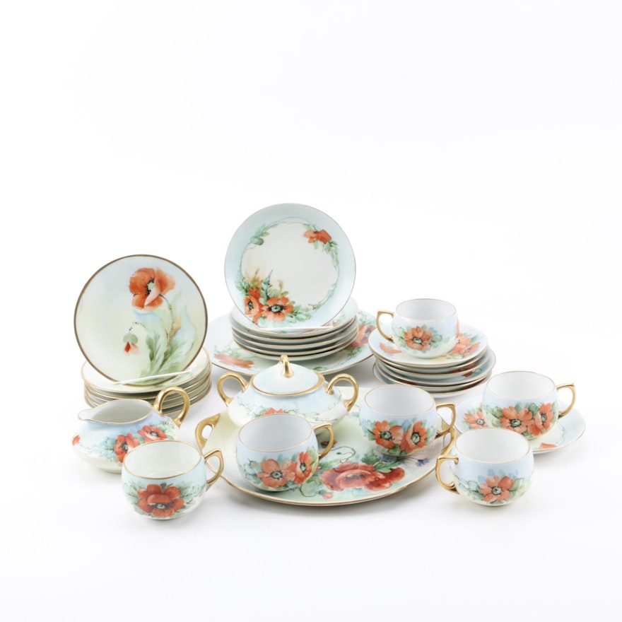 Early 20th Century Hobbyist Painted German Porcelain Tableware