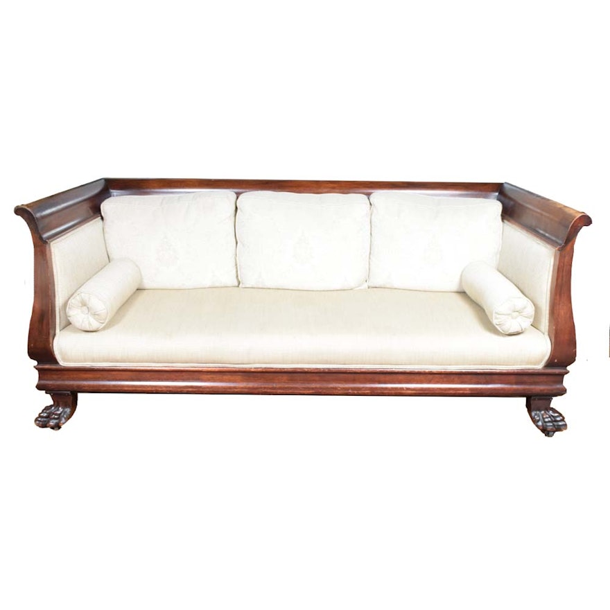 19th Century Empire Revival Walnut Sofa