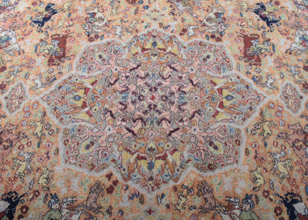 Vintage Power Loomed Persian Style Hunting Rug