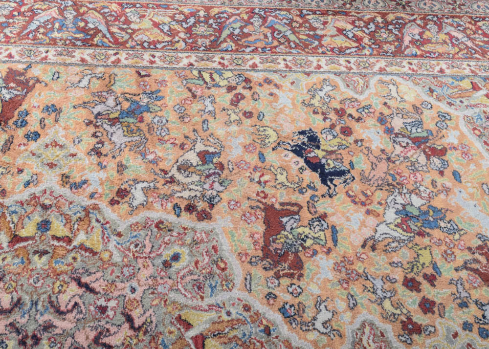Vintage Power Loomed Persian Style Hunting Rug