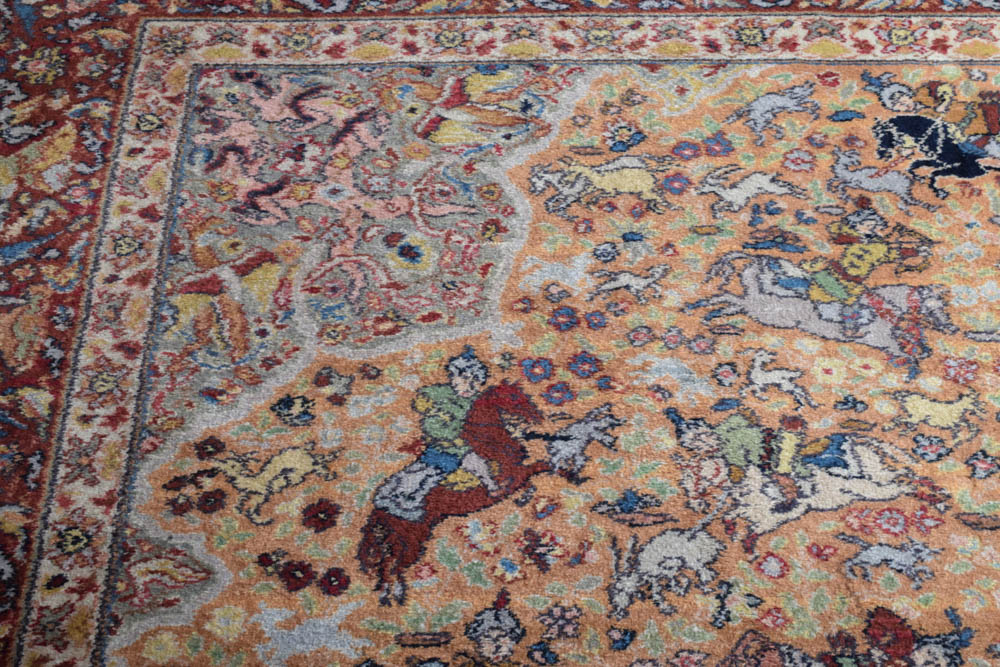 Vintage Power Loomed Persian Style Hunting Rug