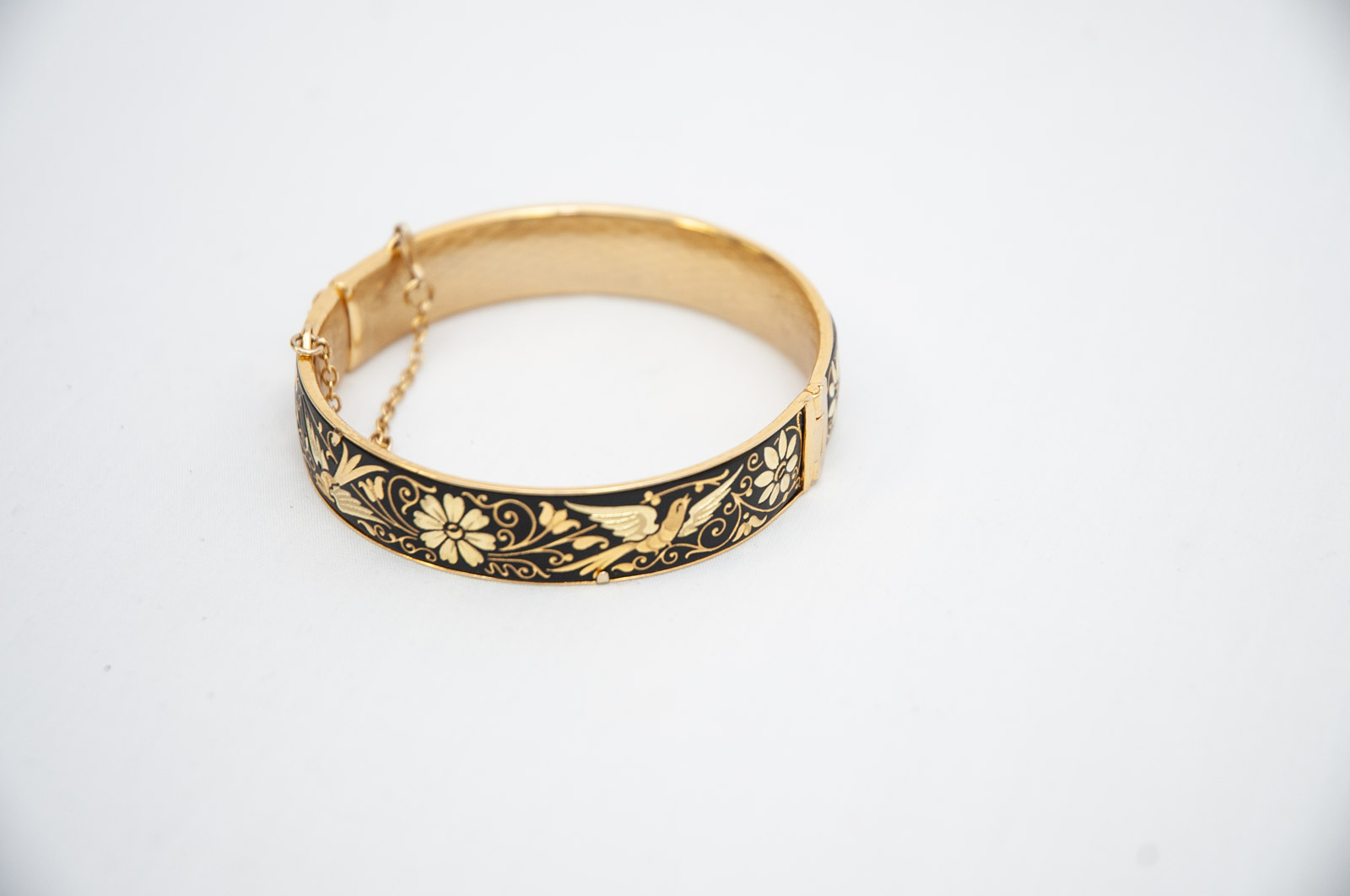 Vintage Gold-Tone and Black Damascene Jewelry