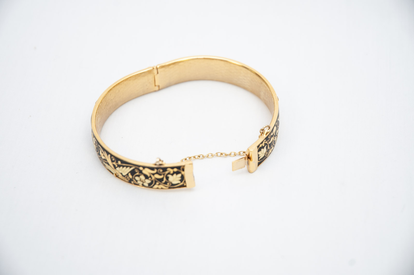 Vintage Gold-Tone and Black Damascene Jewelry