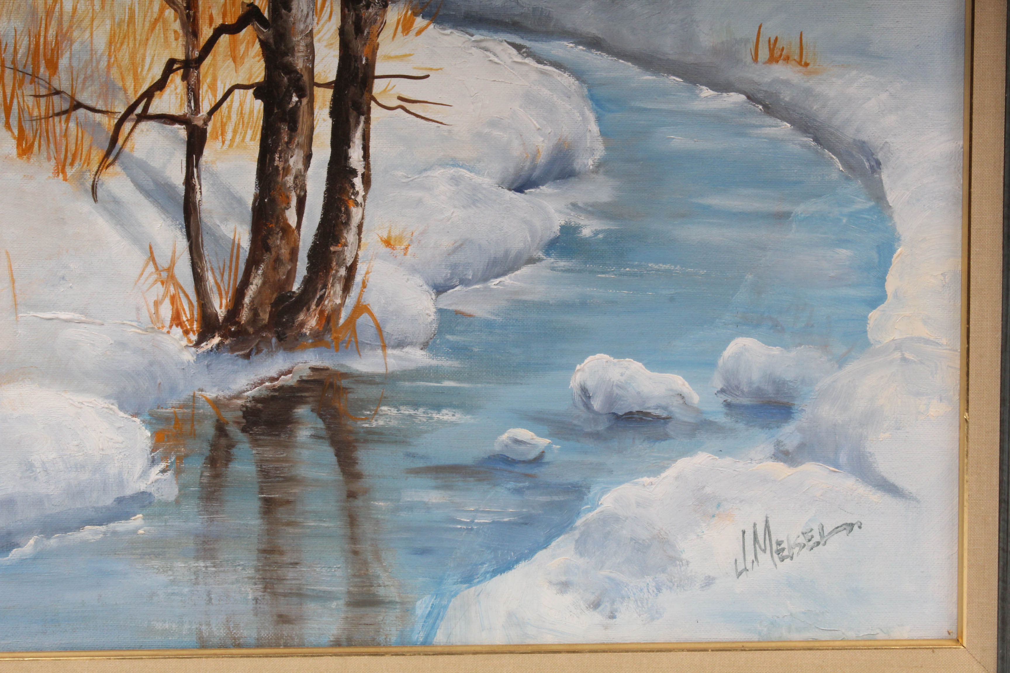 Jeanne Meisel Winter Landscape Oil Painting