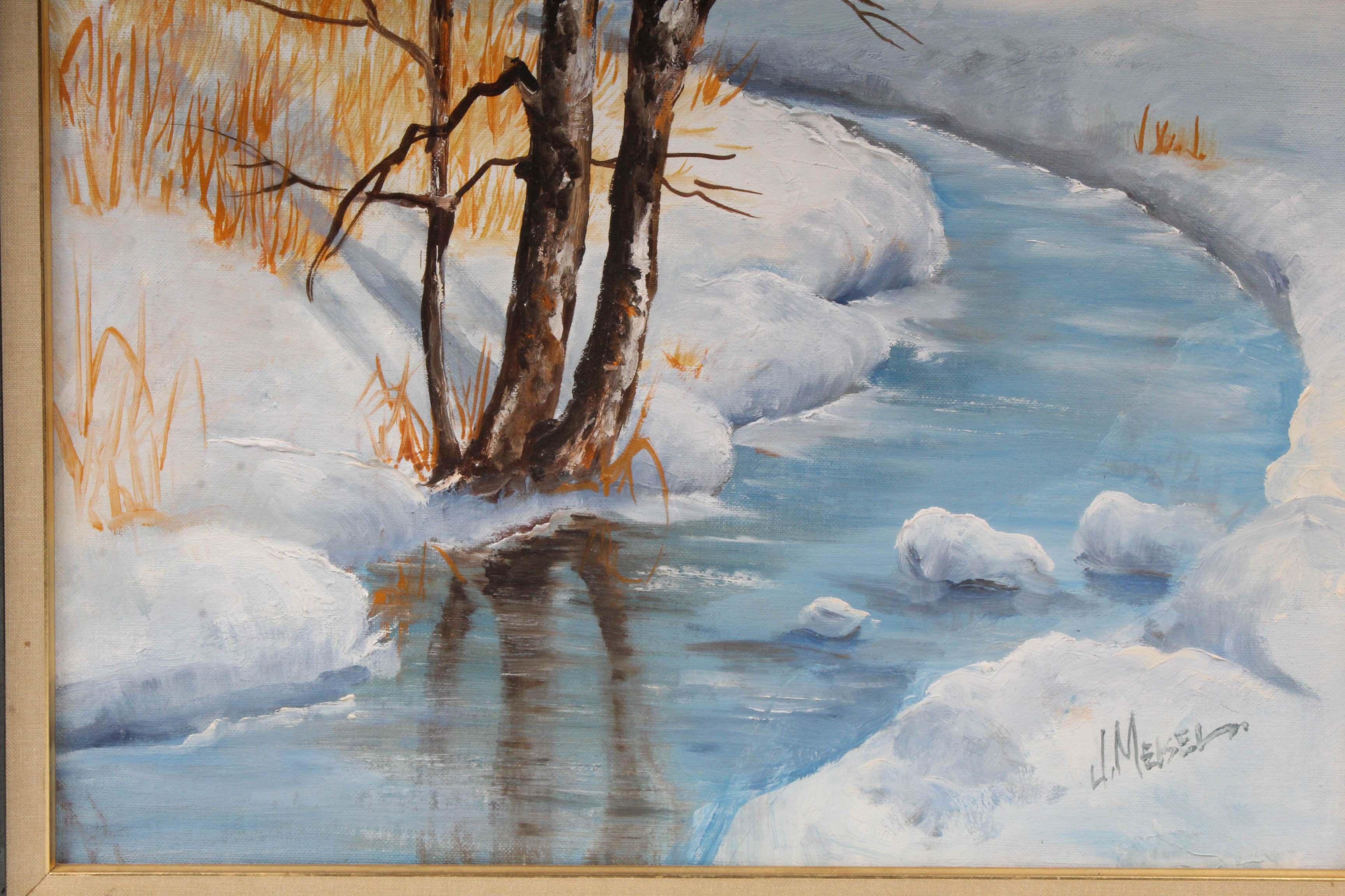 Jeanne Meisel Winter Landscape Oil Painting