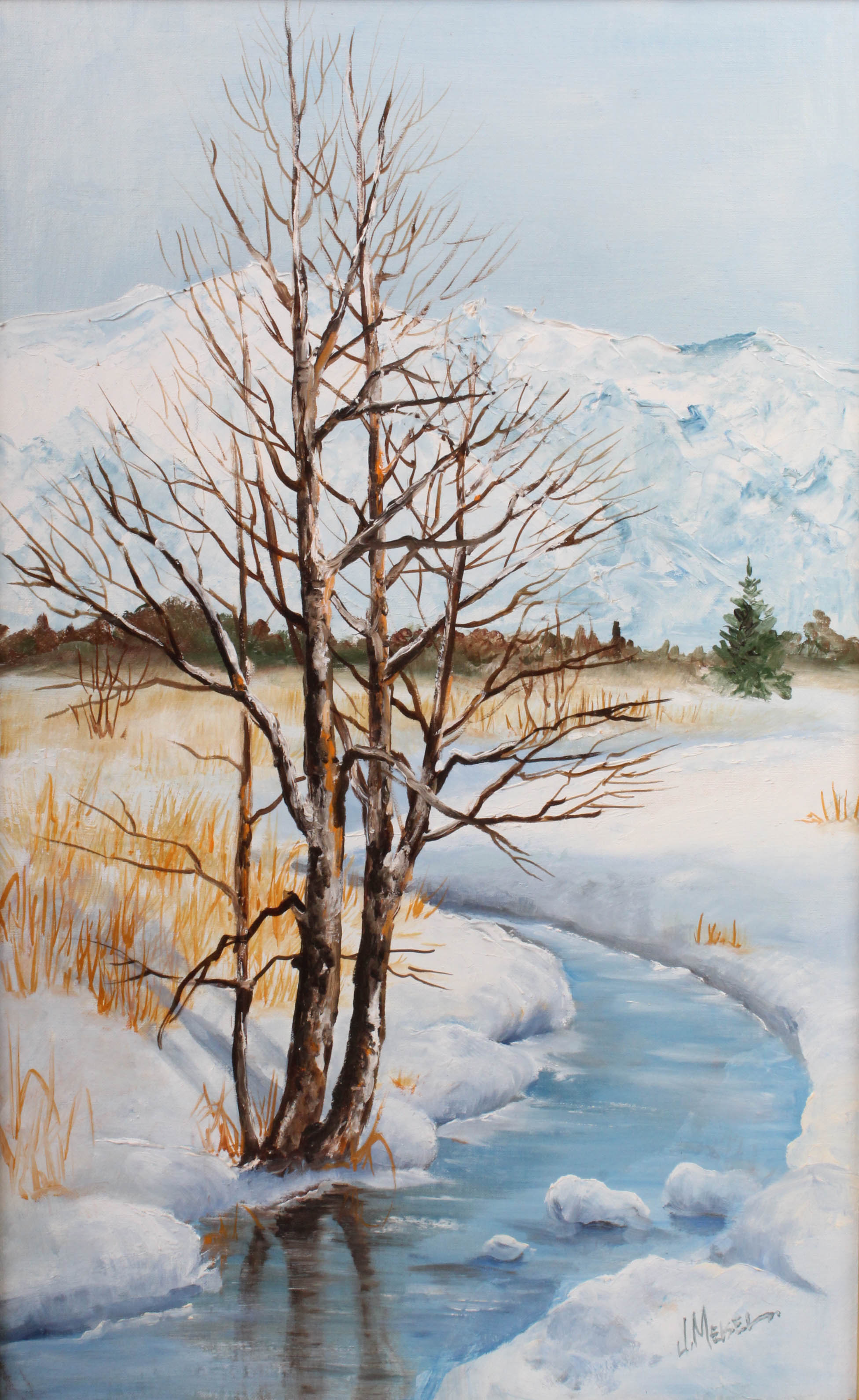 Jeanne Meisel Winter Landscape Oil Painting