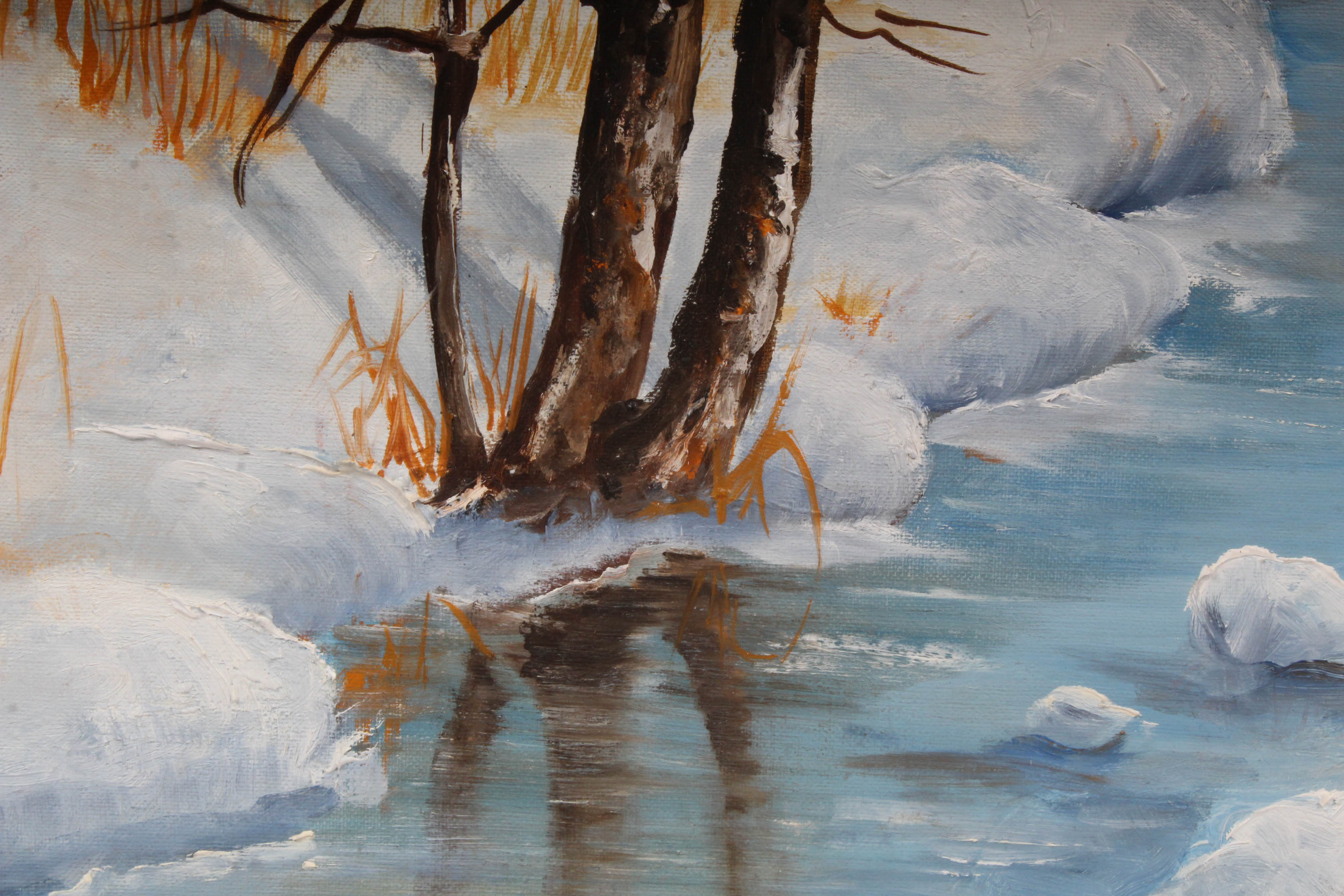 Jeanne Meisel Winter Landscape Oil Painting