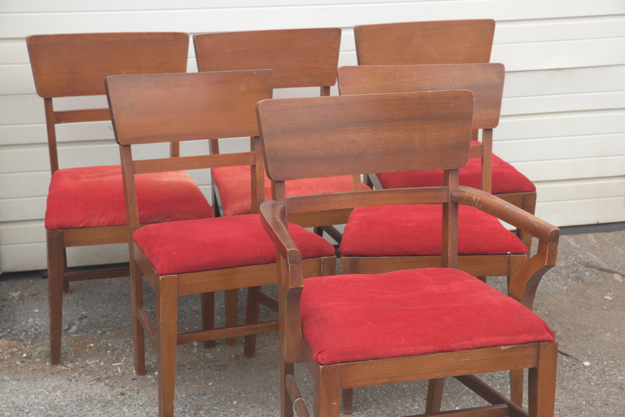 Mid Century Modern Walnut Dining Chair Set