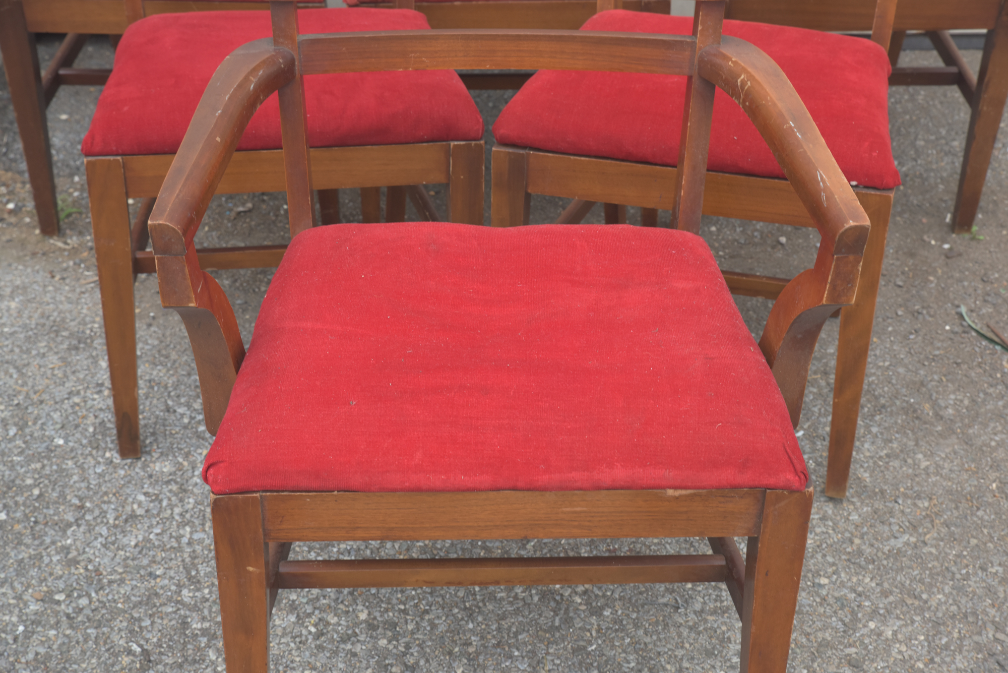 Mid Century Modern Walnut Dining Chair Set