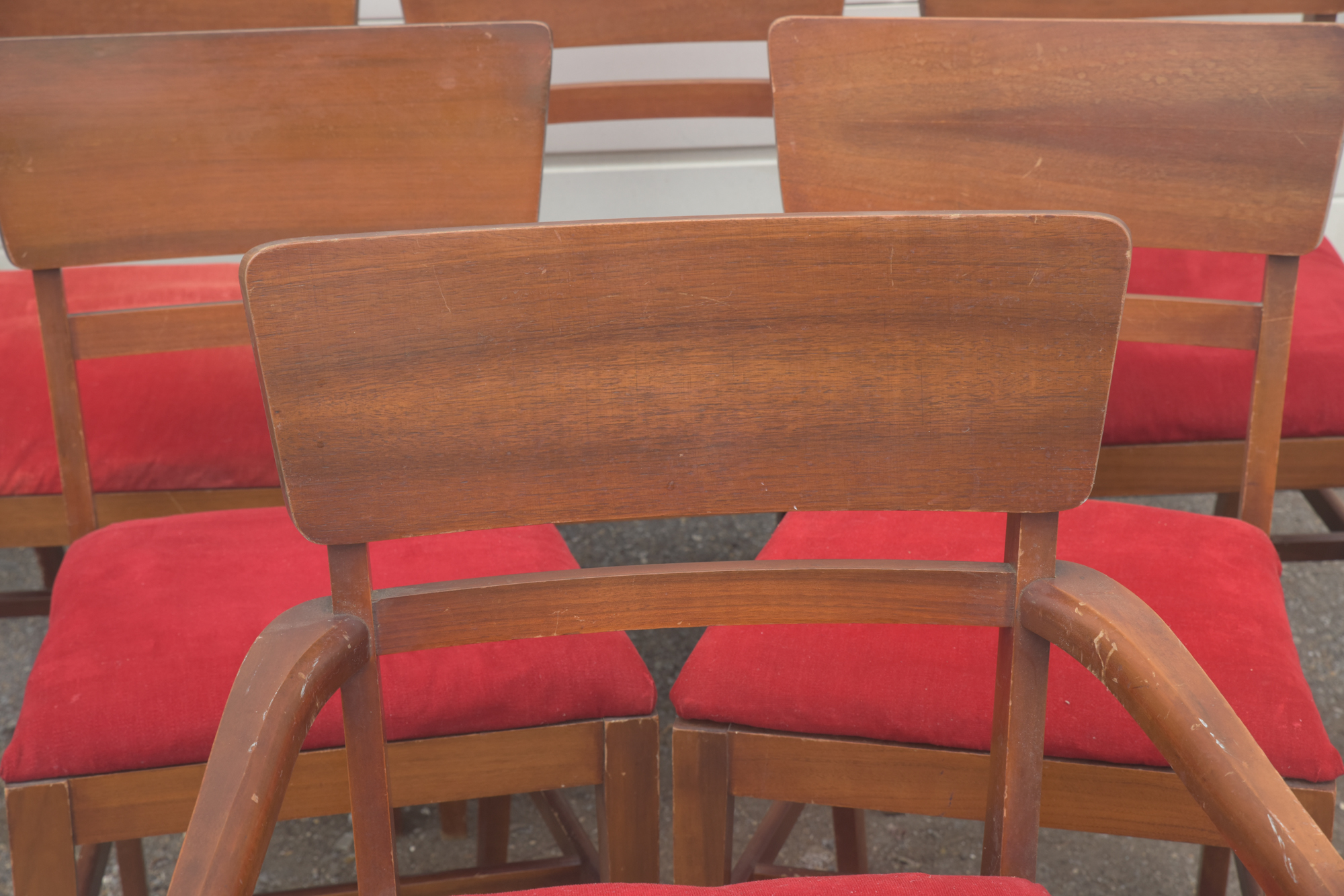 Mid Century Modern Walnut Dining Chair Set