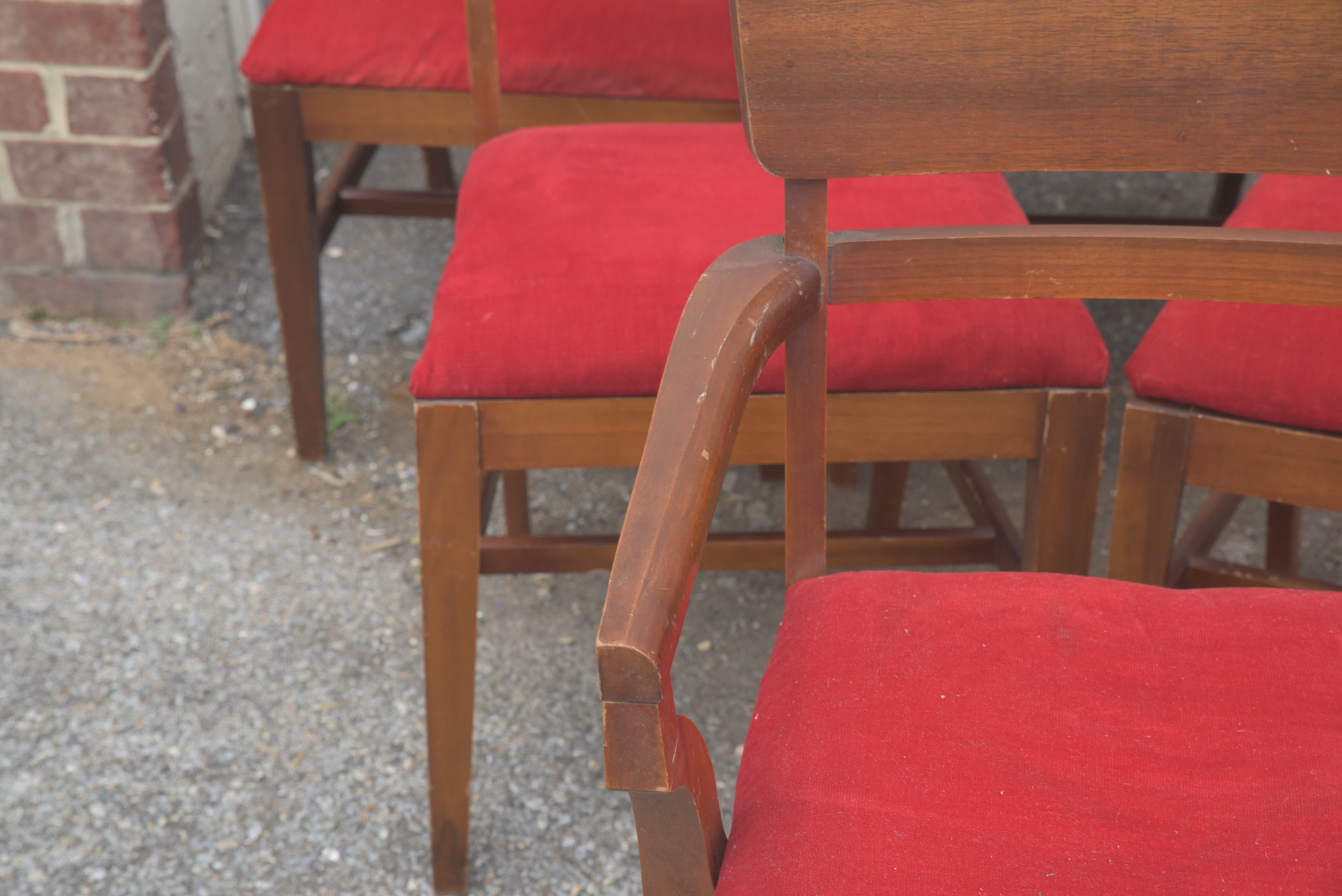 Mid Century Modern Walnut Dining Chair Set