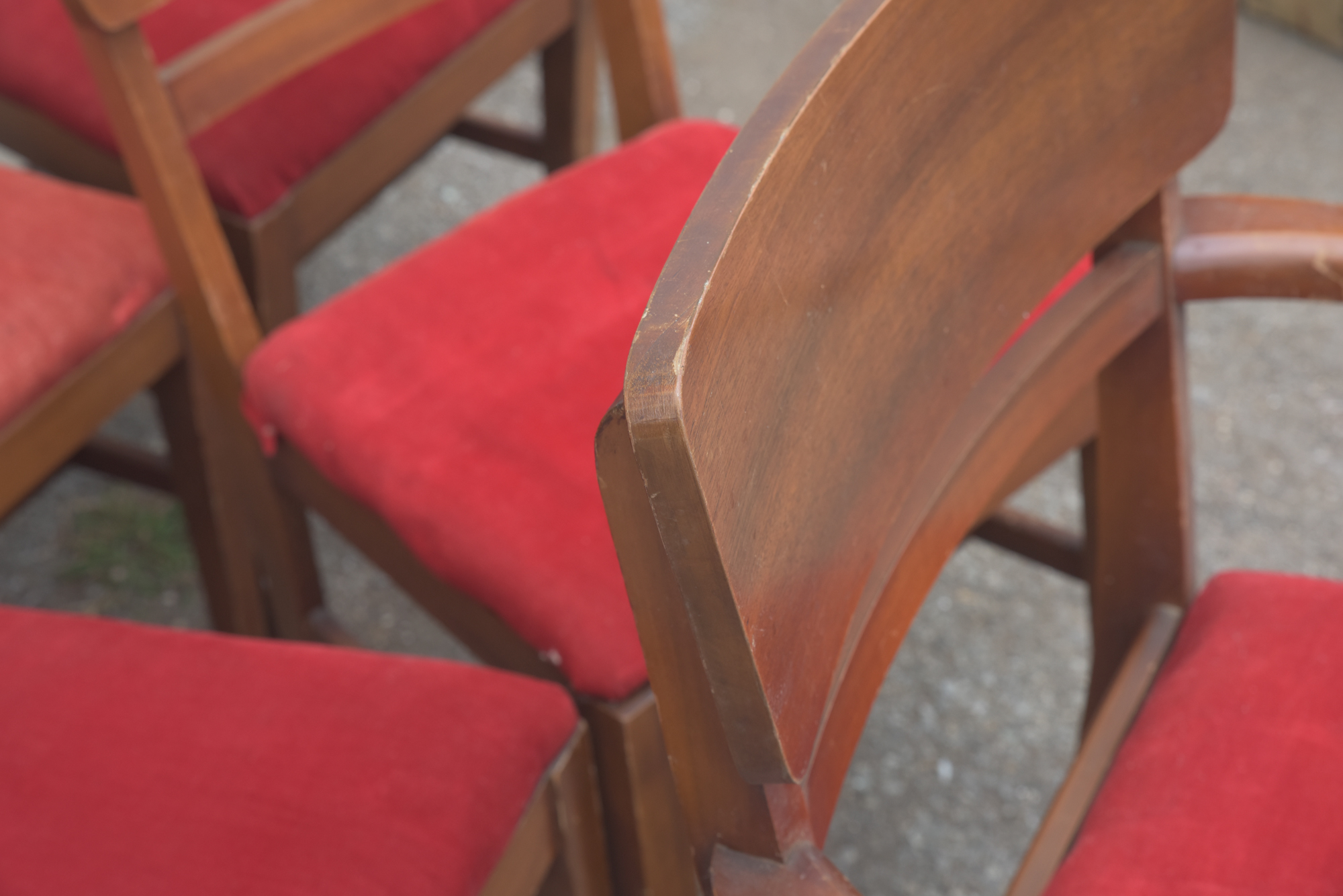 Mid Century Modern Walnut Dining Chair Set