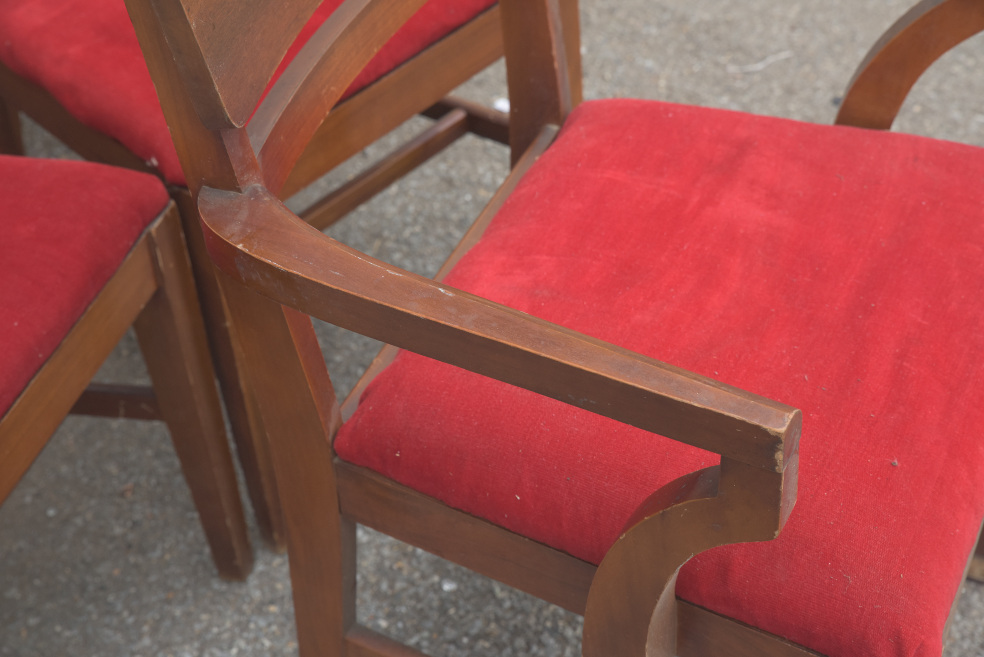 Mid Century Modern Walnut Dining Chair Set