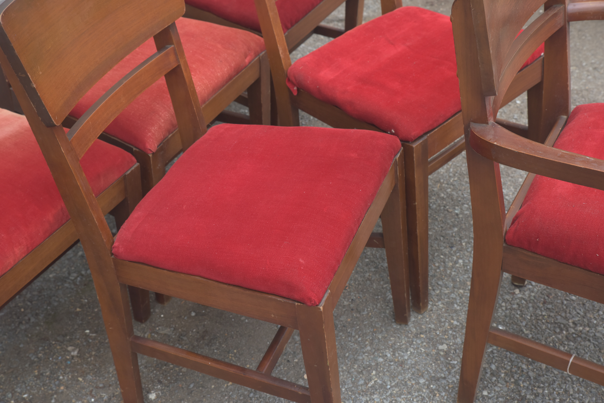 Mid Century Modern Walnut Dining Chair Set