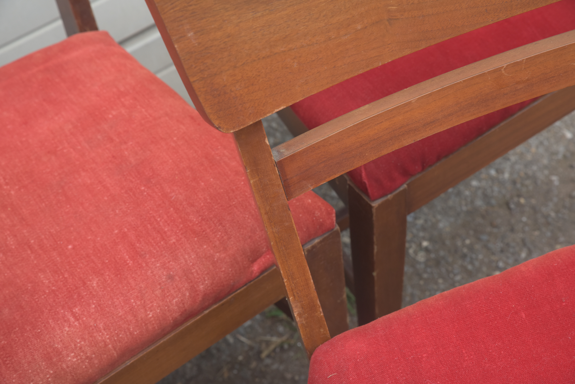 Mid Century Modern Walnut Dining Chair Set