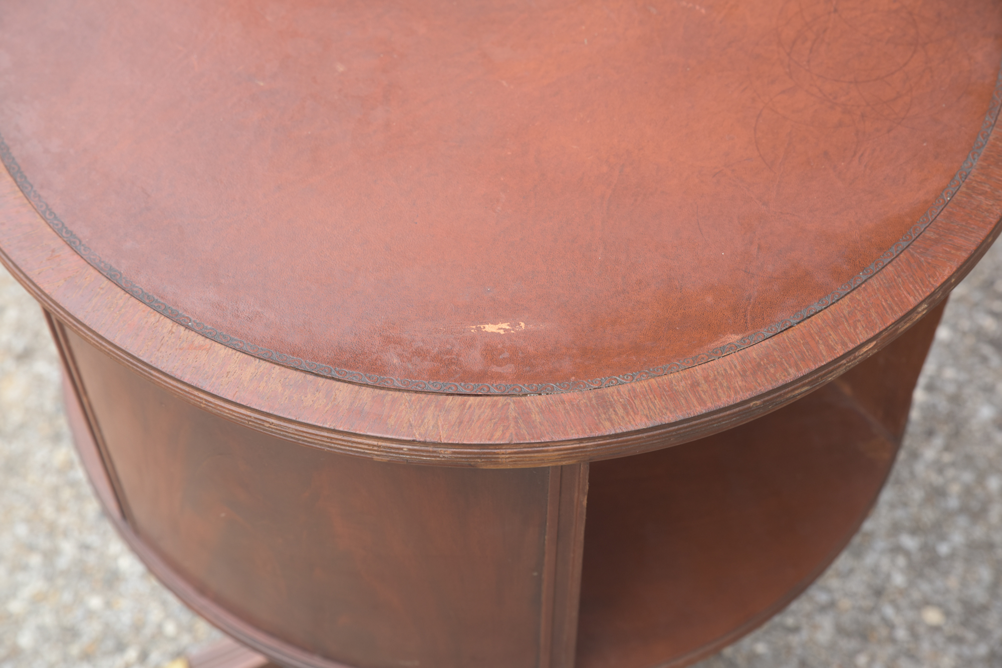 Vintage Duncan Phyfe Style Mahogany Drum Table by Hathaway's