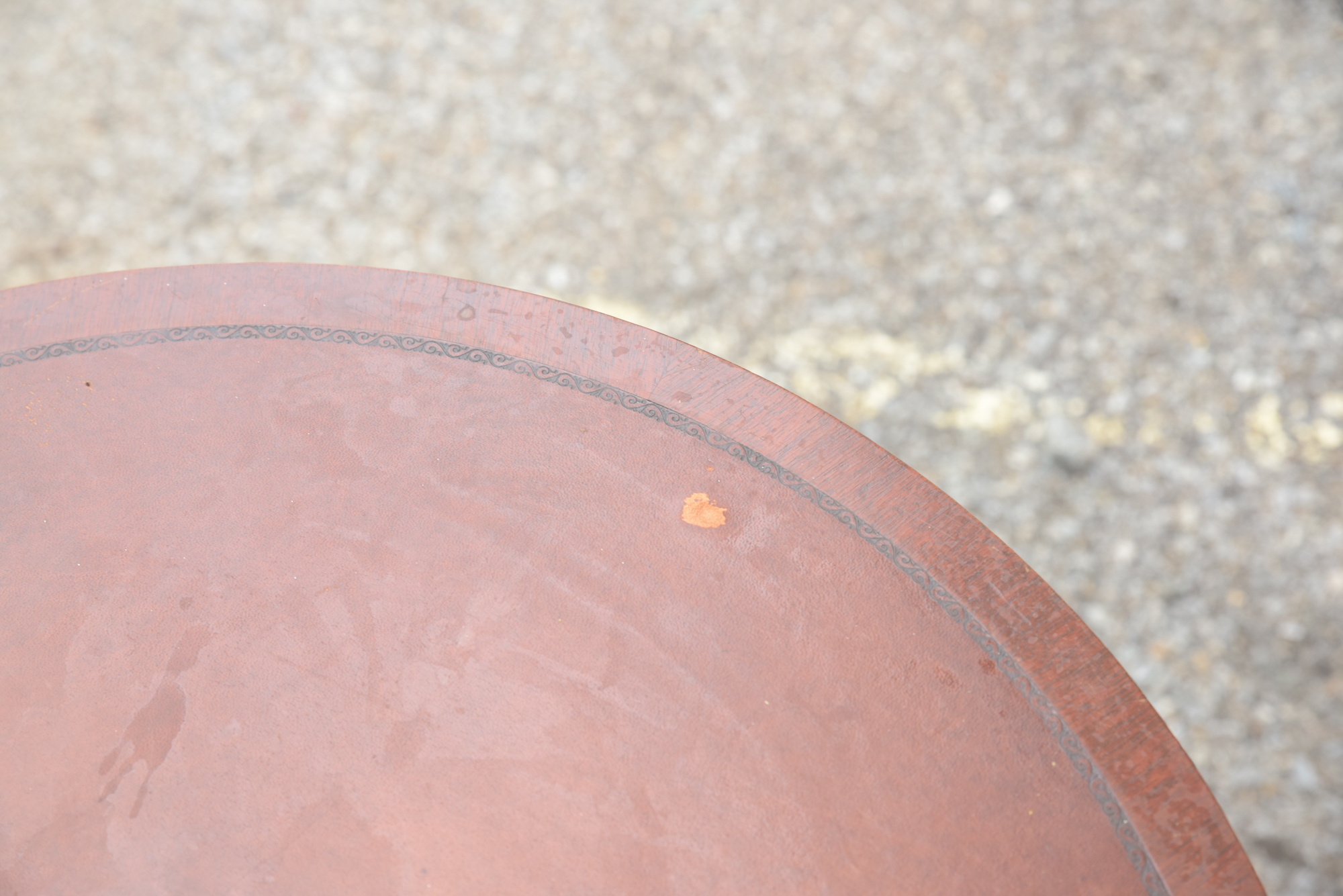 Vintage Duncan Phyfe Style Mahogany Drum Table by Hathaway's