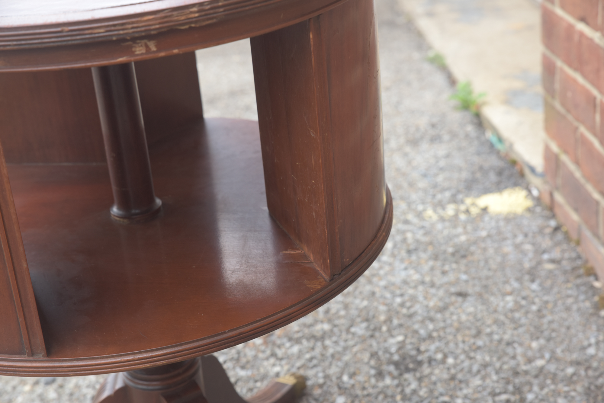 Vintage Duncan Phyfe Style Mahogany Drum Table by Hathaway's