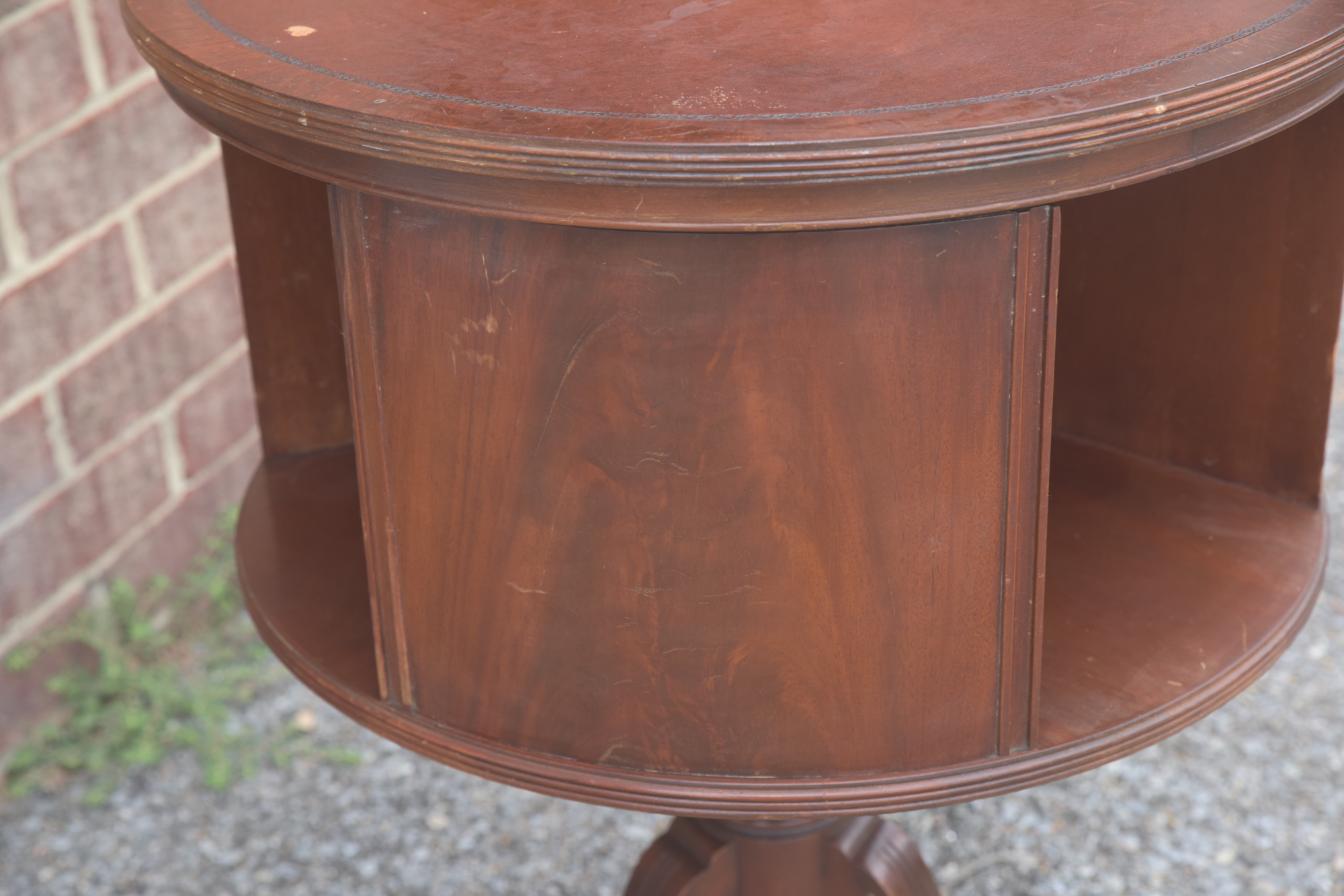 Vintage Duncan Phyfe Style Mahogany Drum Table by Hathaway's