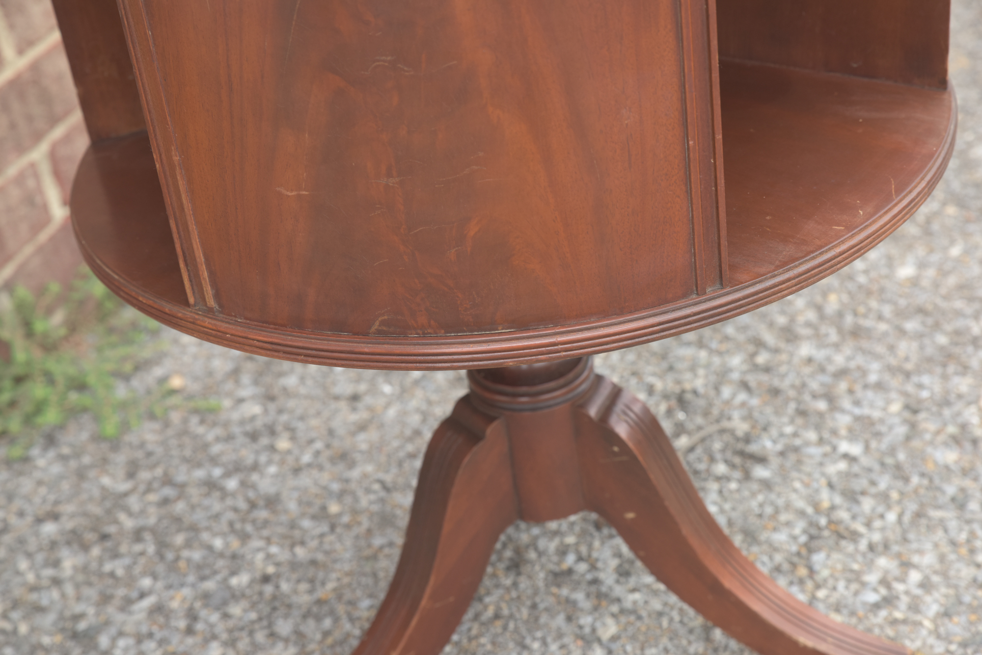 Vintage Duncan Phyfe Style Mahogany Drum Table by Hathaway's