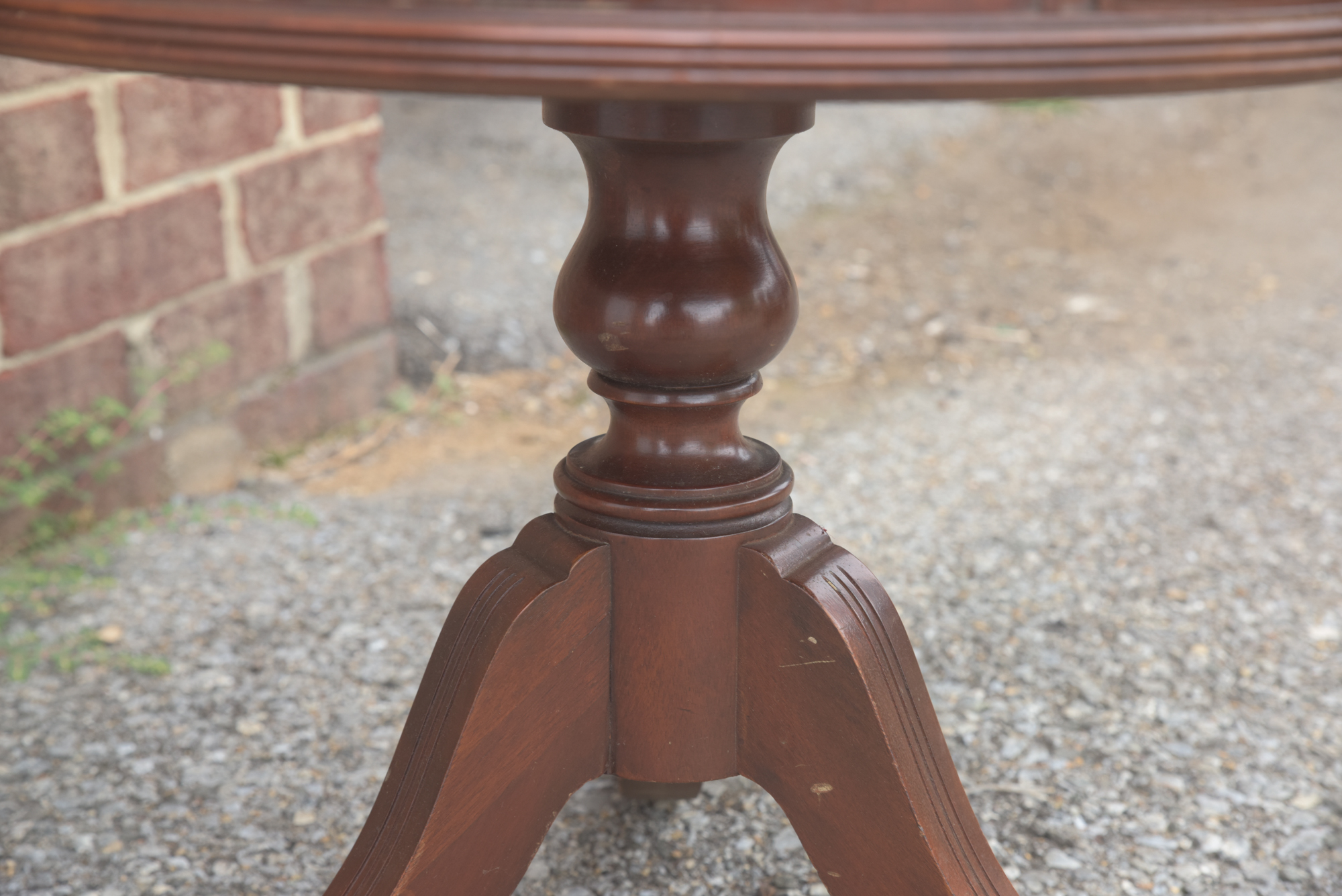 Vintage Duncan Phyfe Style Mahogany Drum Table by Hathaway's