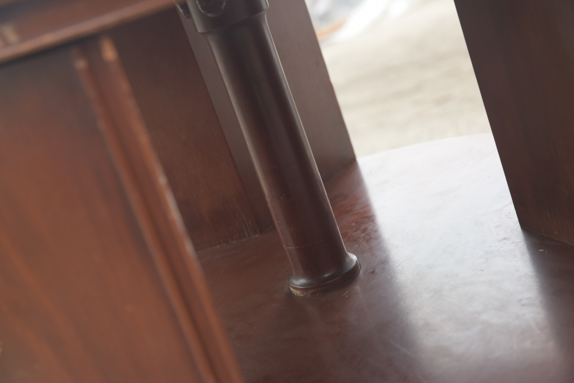 Vintage Duncan Phyfe Style Mahogany Drum Table by Hathaway's