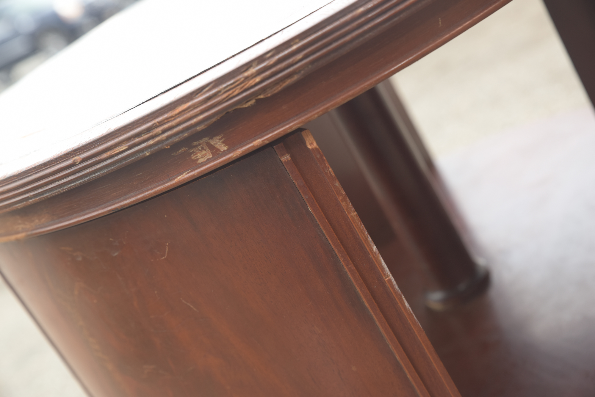 Vintage Duncan Phyfe Style Mahogany Drum Table by Hathaway's