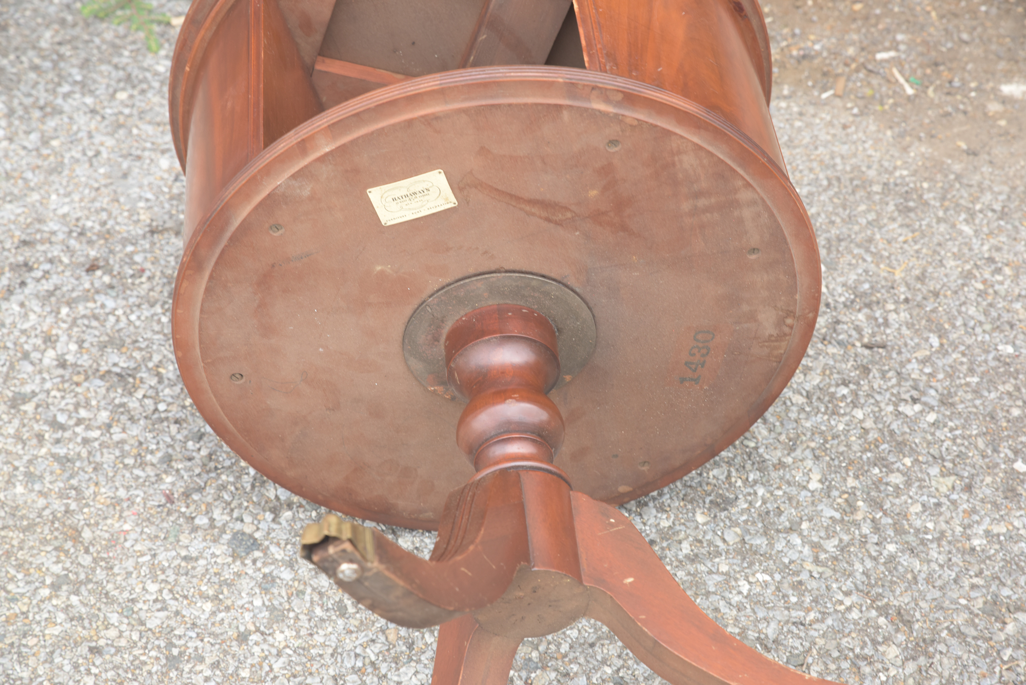 Vintage Duncan Phyfe Style Mahogany Drum Table by Hathaway's