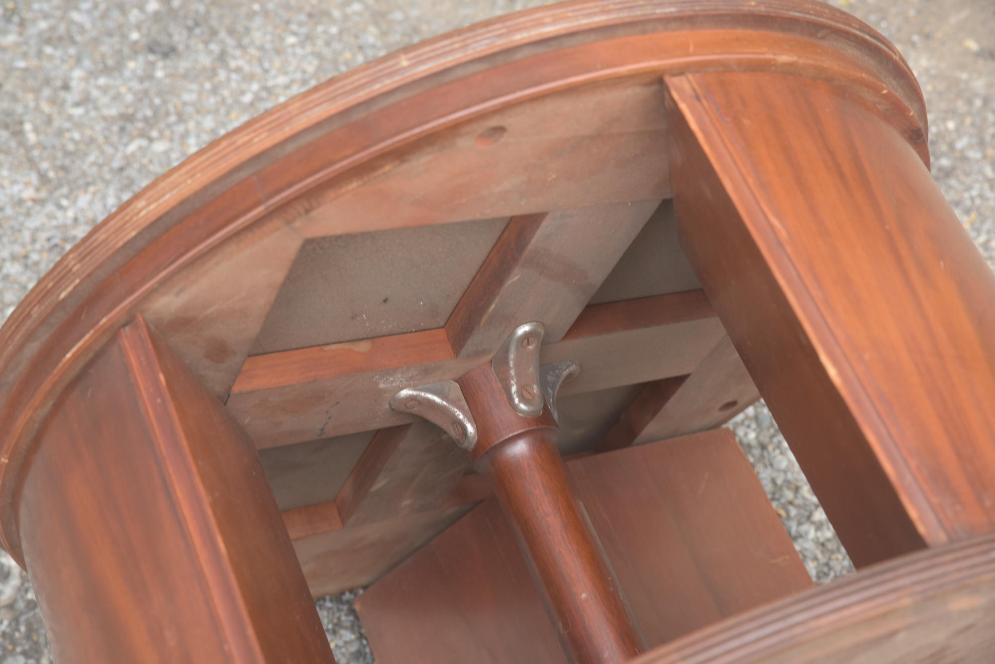 Vintage Duncan Phyfe Style Mahogany Drum Table by Hathaway's