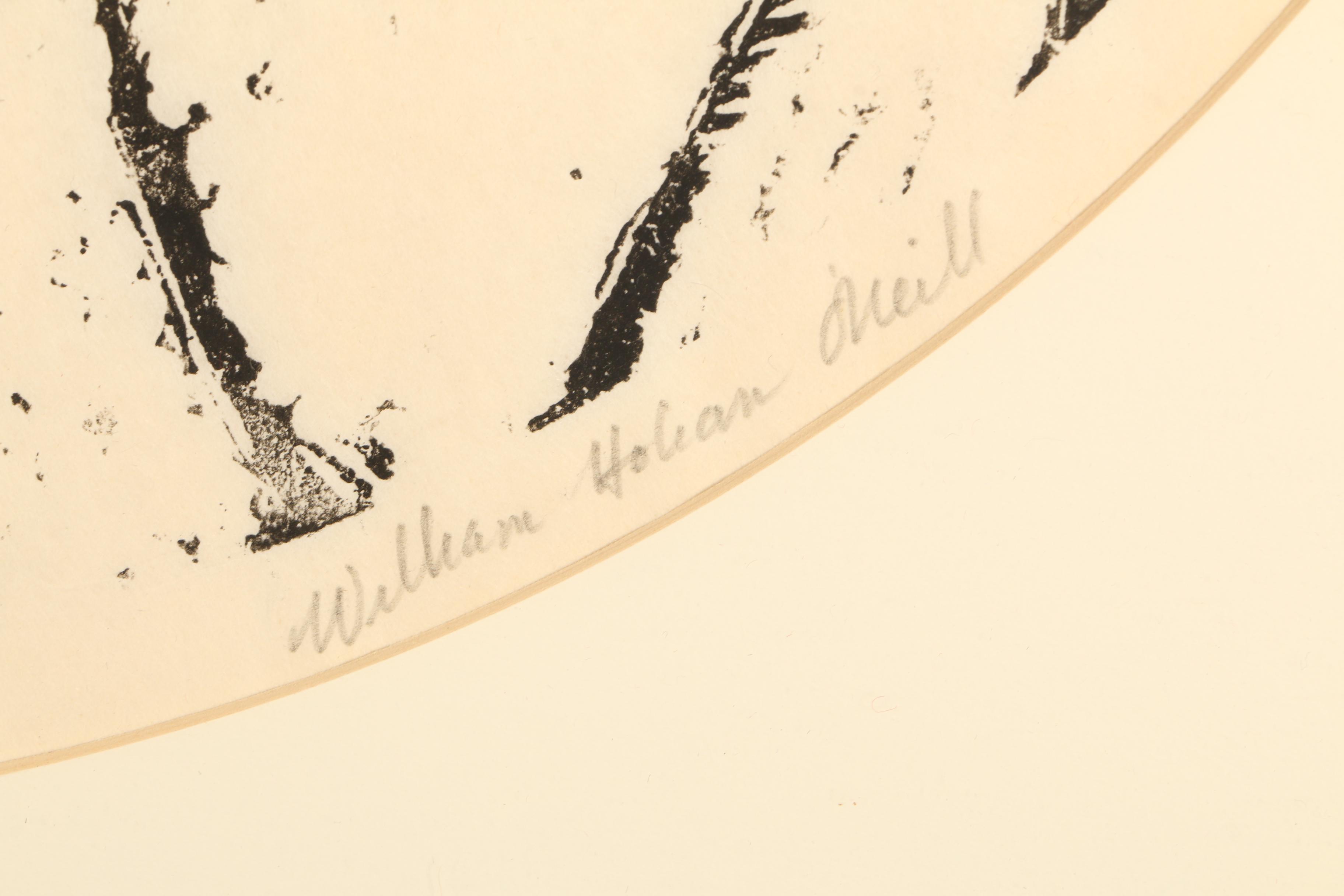 William Holian O'Neill Artist Proof Woodcut Print "Lovers"