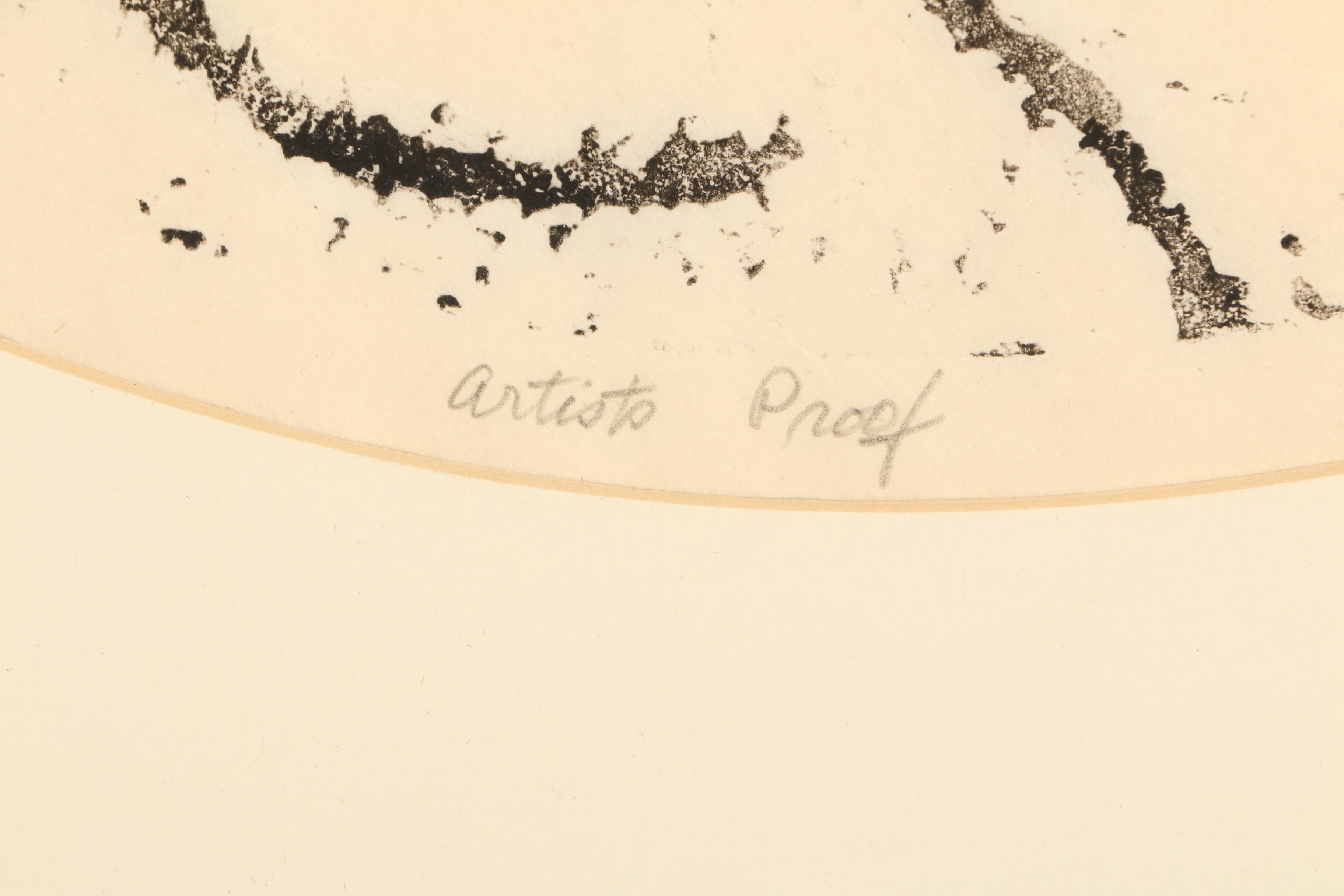 William Holian O'Neill Artist Proof Woodcut Print "Lovers"