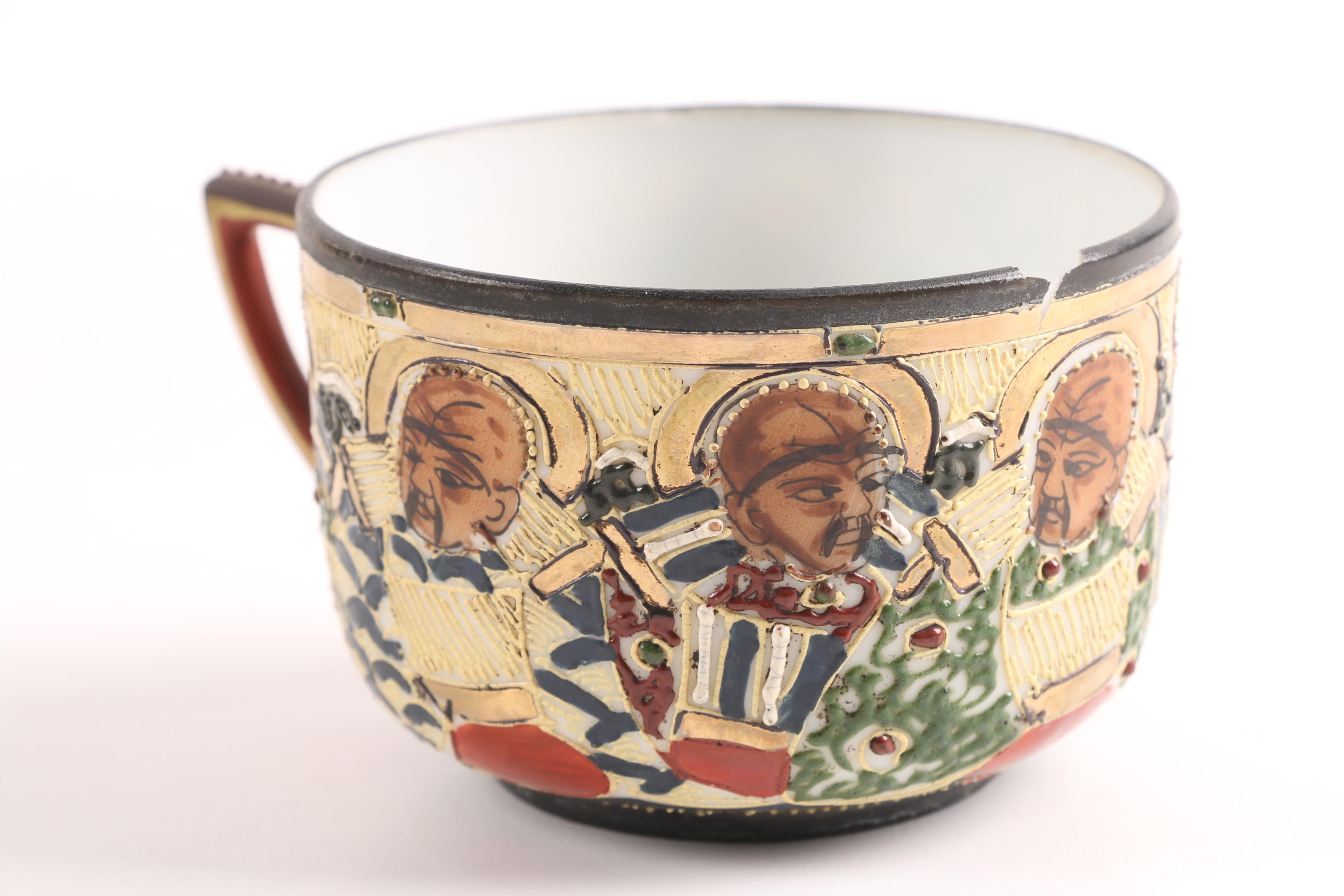 Japanese Satsuma Porcelain Tea Service, Mid Showa Period, Circa 1955