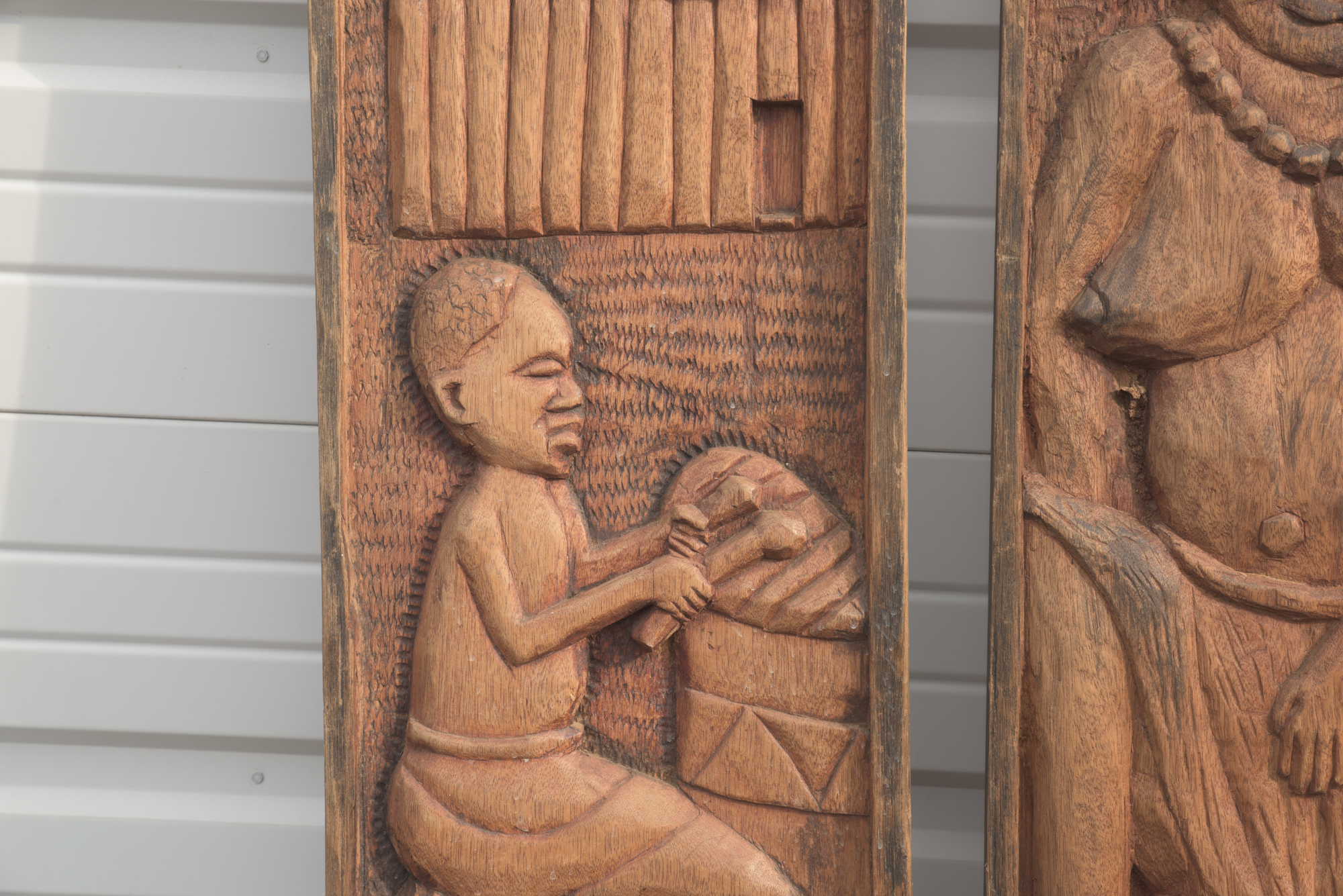 E. Chola Carved Congolese Wood Panels "Katanga", "Kasai" and "Lomami"