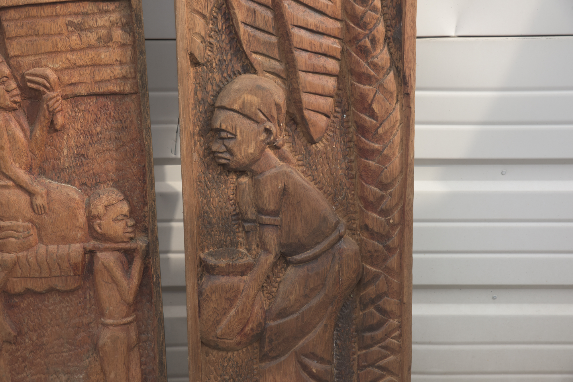 E. Chola Carved Congolese Wood Panels "Katanga", "Kasai" and "Lomami"