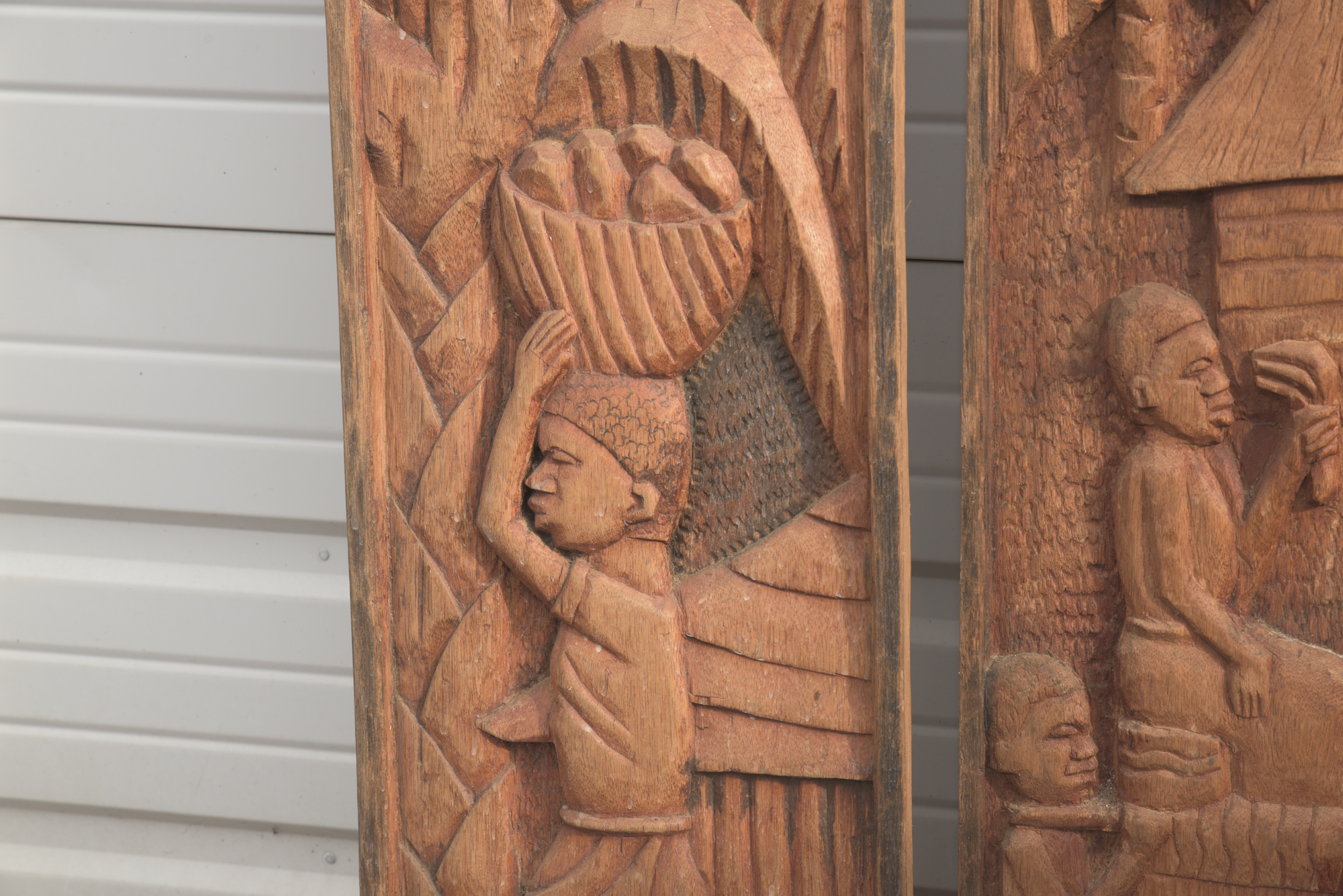 E. Chola Carved Congolese Wood Panels "Katanga", "Kasai" and "Lomami"
